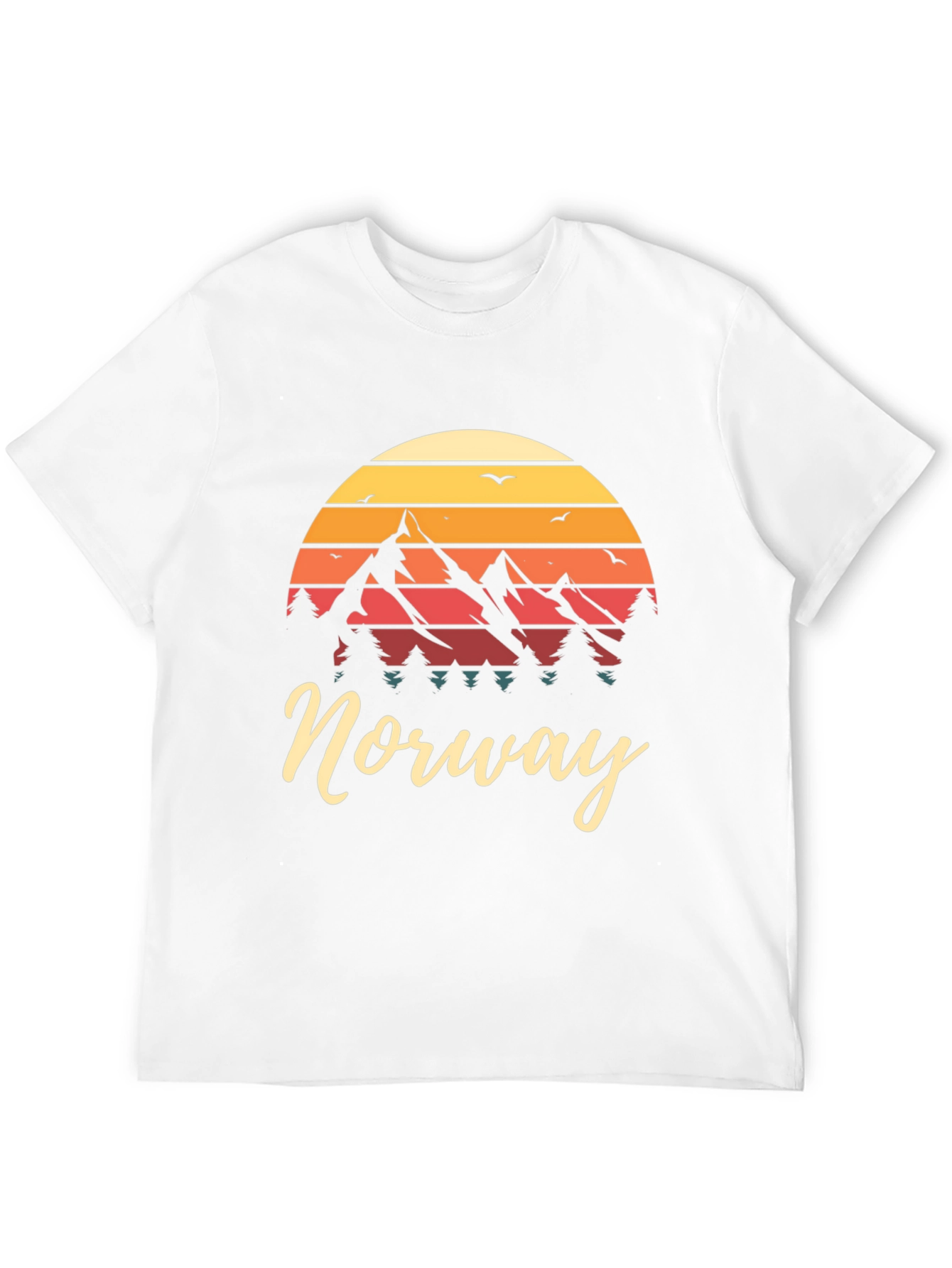 Black Norway Mountain Sunset Graphic Tee view 12