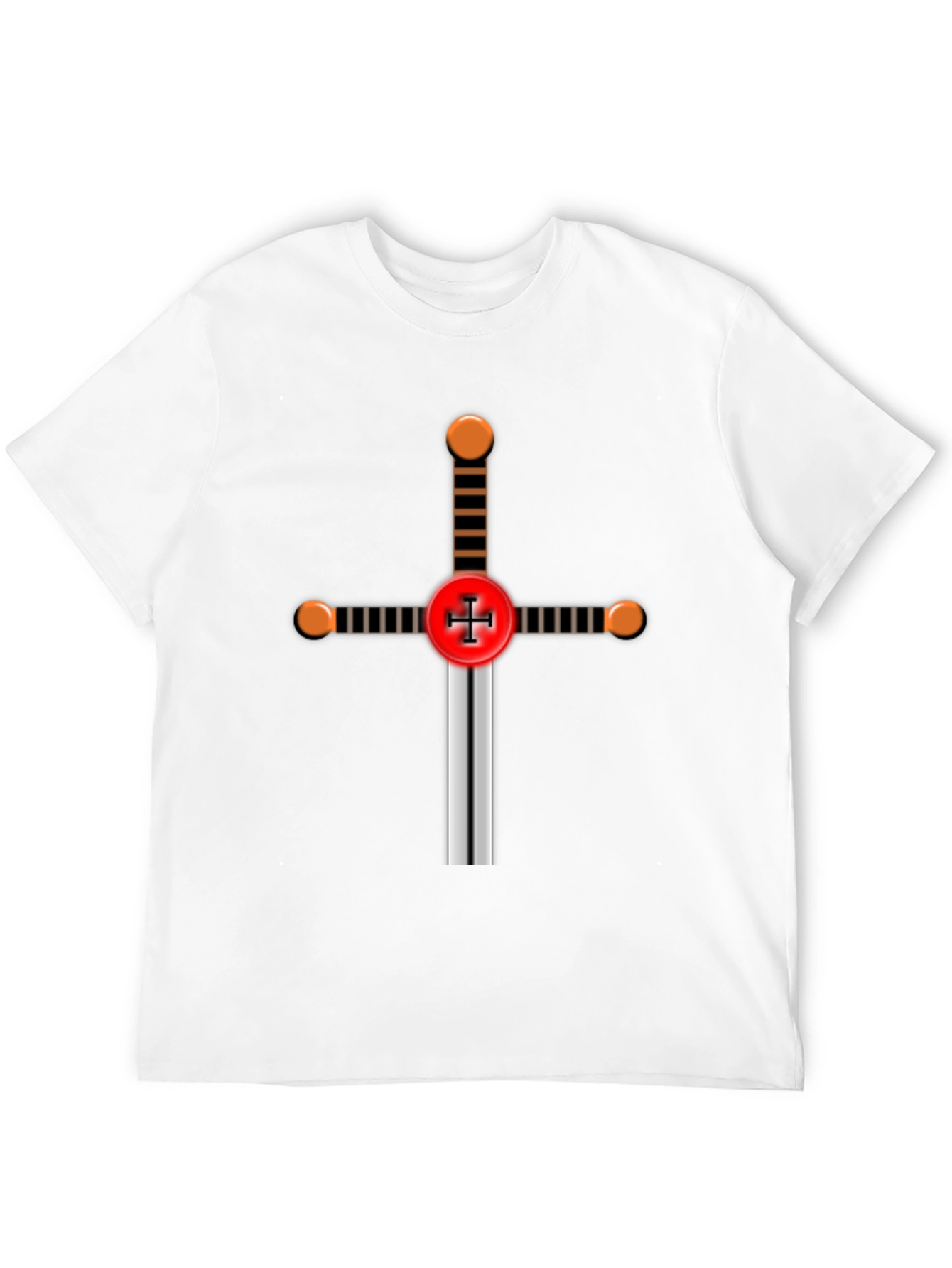 Black Crusader Knight Sword Graphic T-Shirt view 12