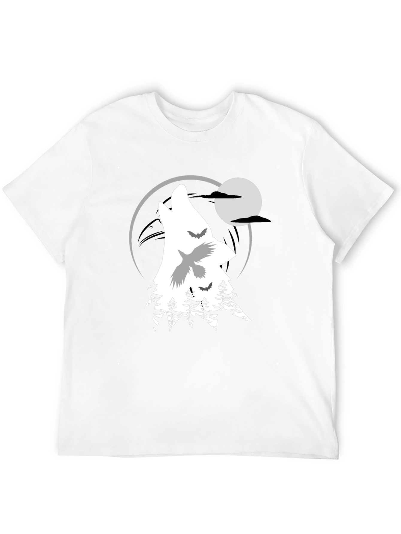 Black Wolf Moon Graphic T-Shirt view 12