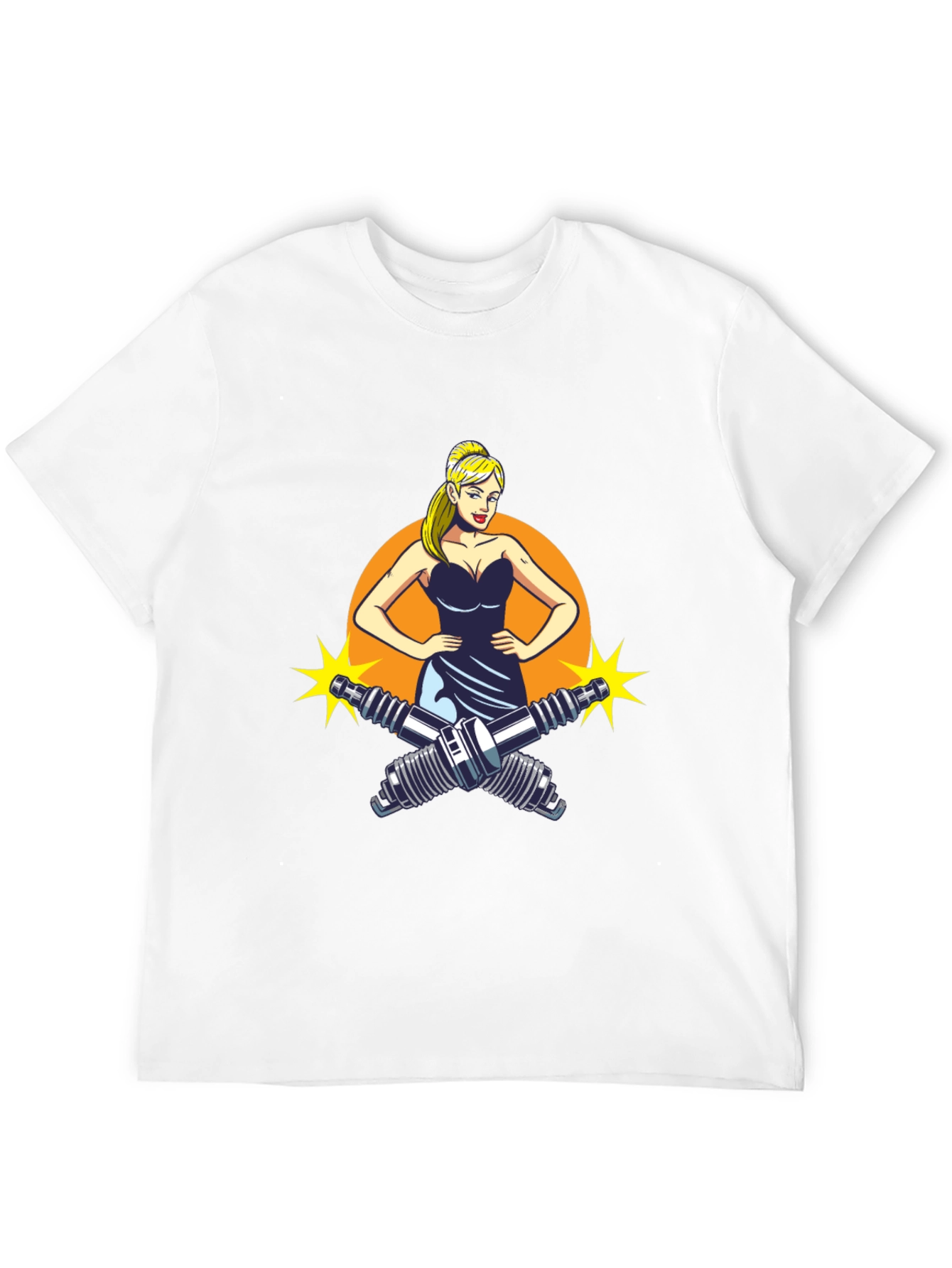 Black Cool Mechanic Girl T-Shirt view 12