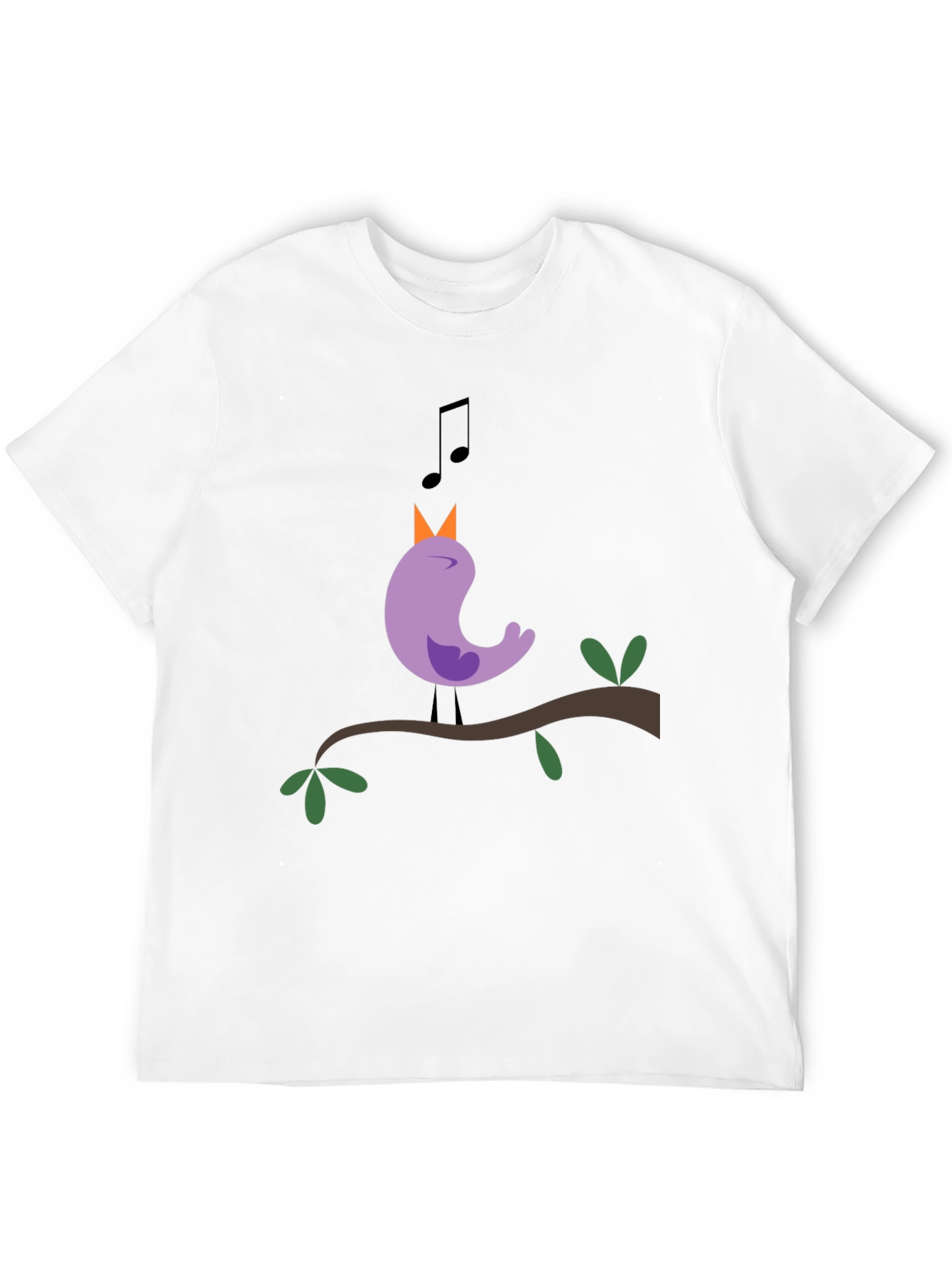 Black Singing Bird Graphic Tee - Black Cotton Blend view 12