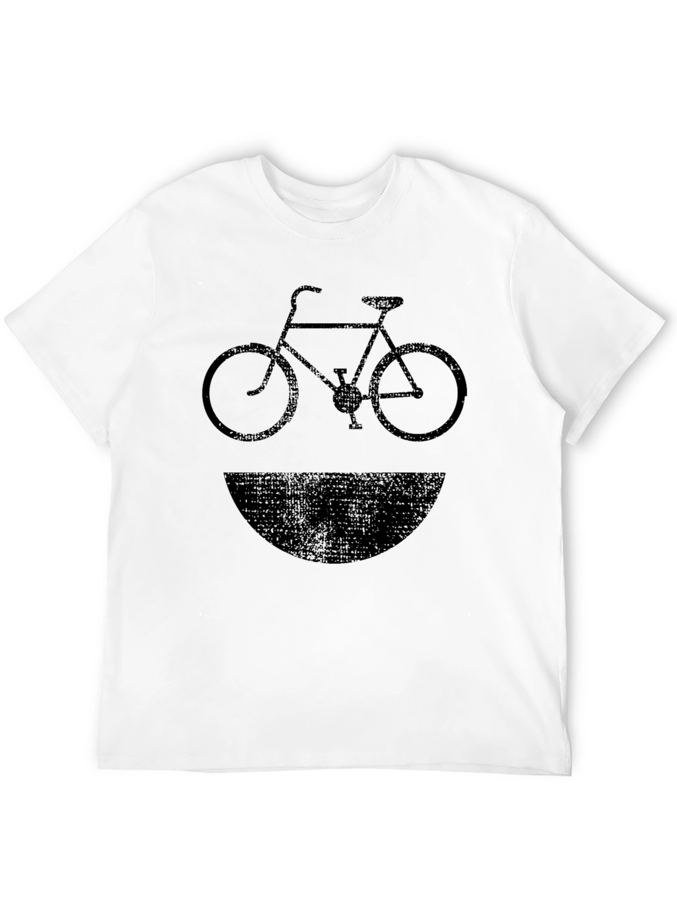 Black Vintage Bike Graphic T-Shirt - Black Crew Neck view 12