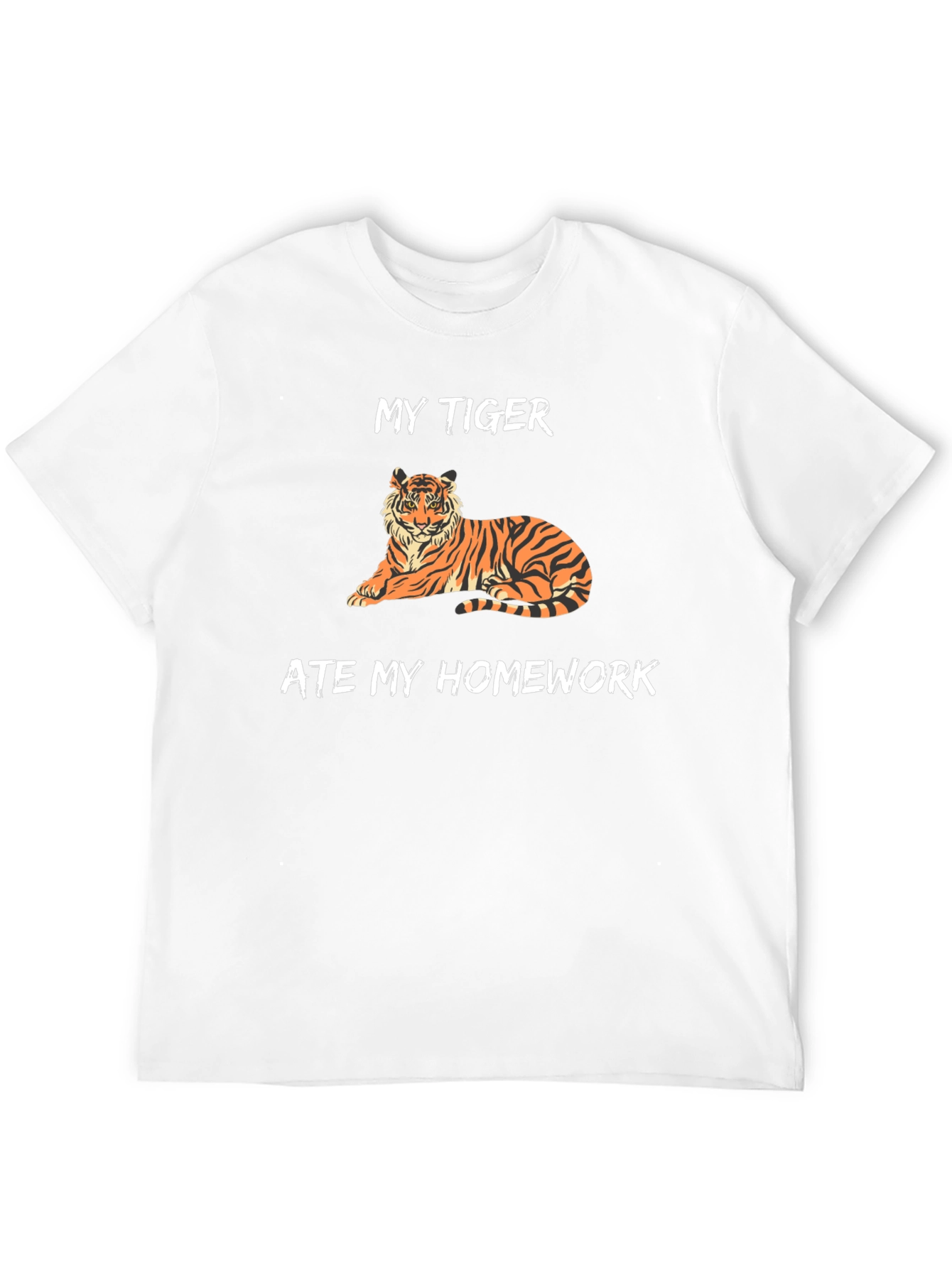 Black My Tiger Ate My Homework Funny T-Shirt view 12
