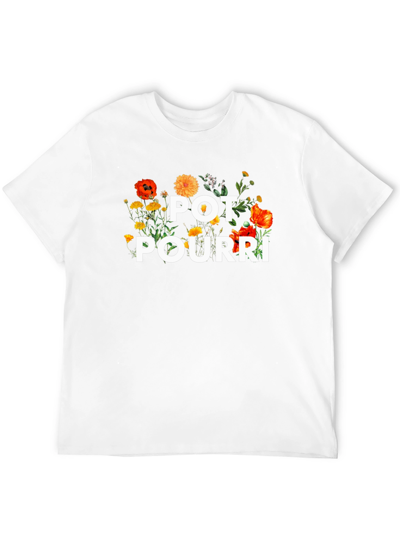 Black Pot Pourri Floral T-Shirt view 12