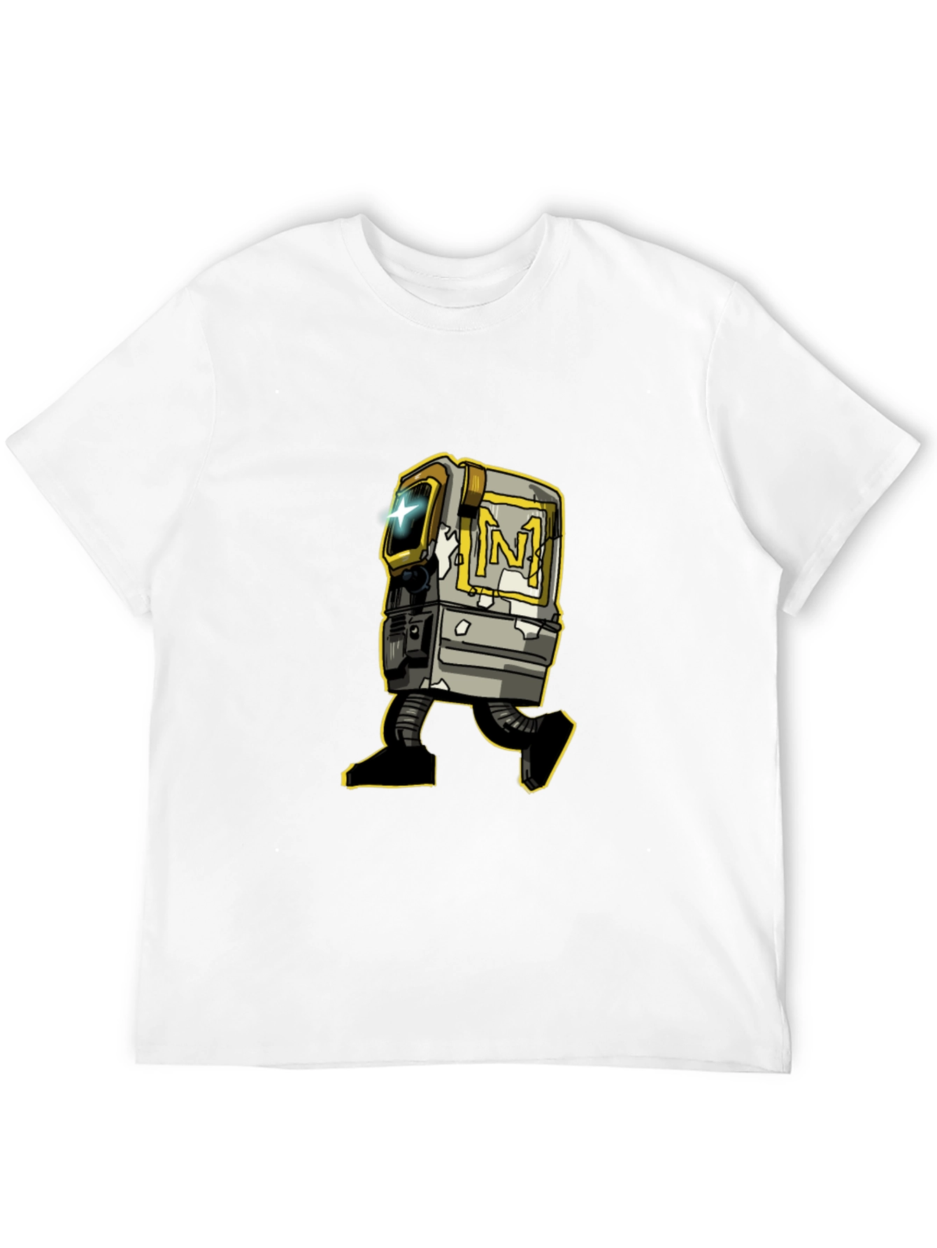 Black Retro Robot Graphic Tee - Stylish Black T-Shirt view 12