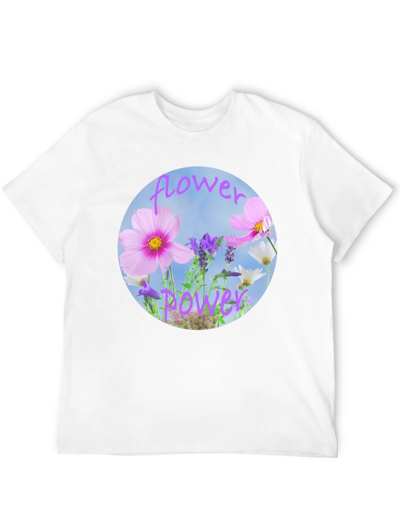 Flower Power Graphic Tee - Black Cotton T-Shirt - 12