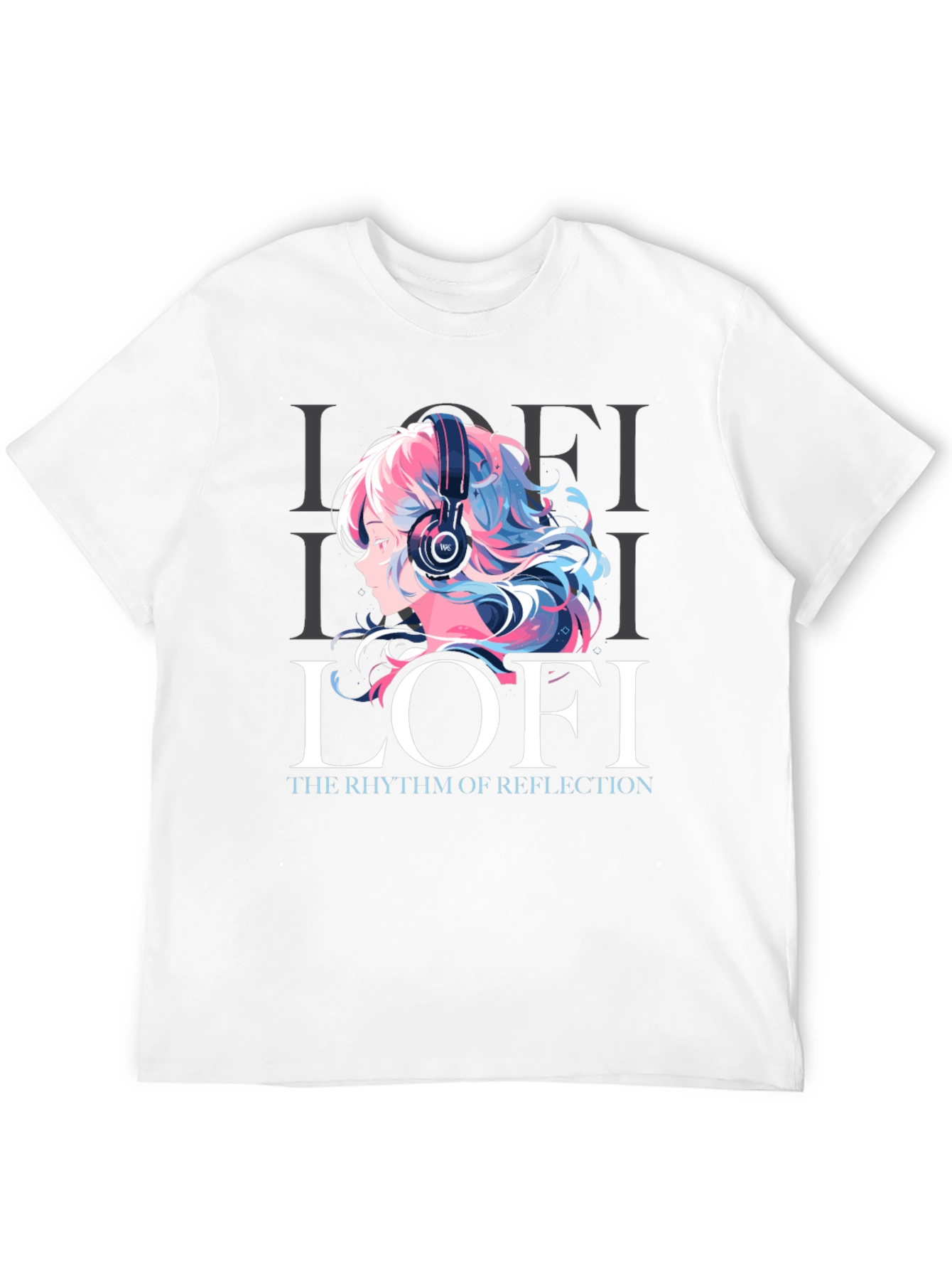 Black Lofi Anime Girl Graphic Tee - Comfortable Unisex T-Shirt view 12