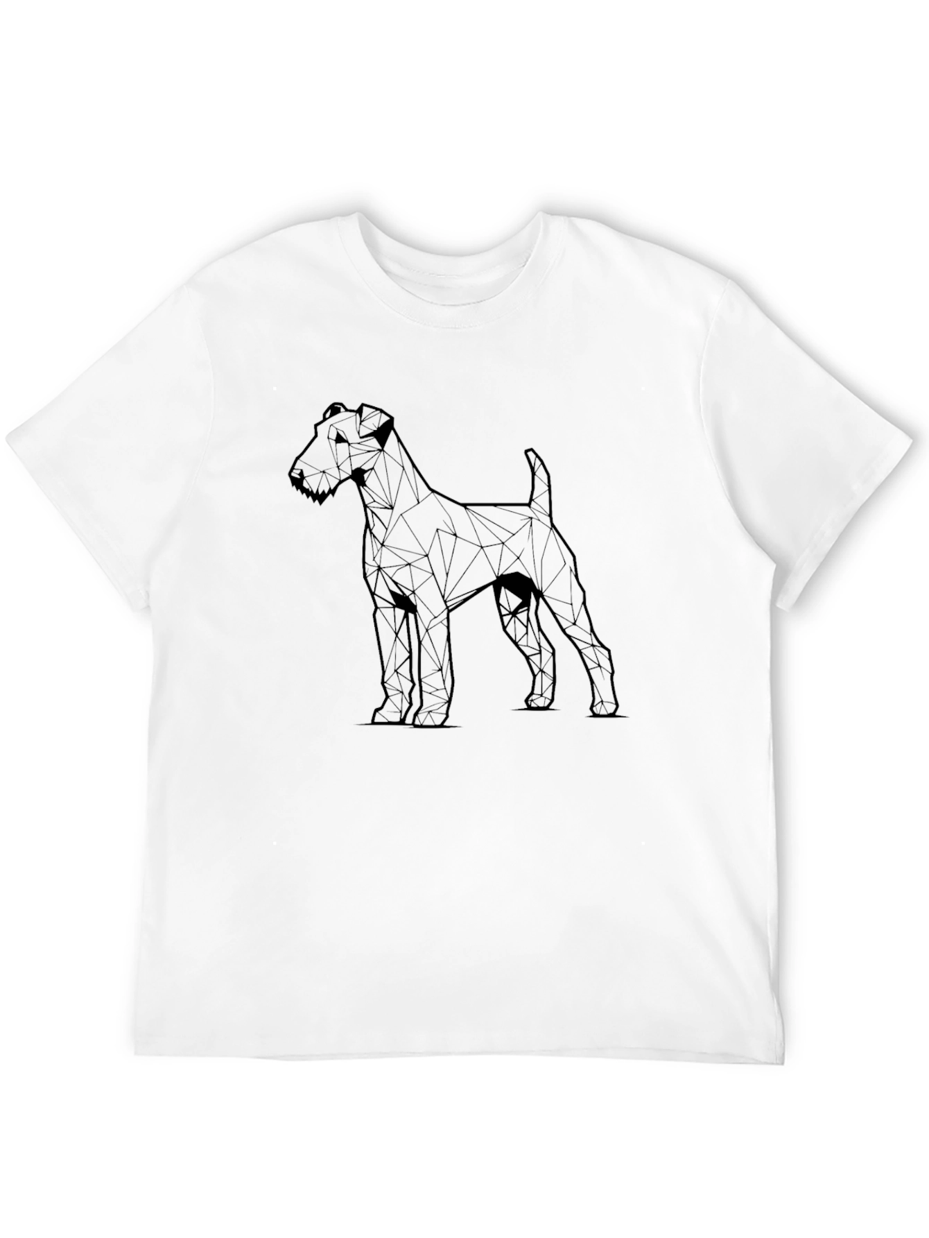 Black Geometric Dog Graphic Tee - Men's Black T-Shirt view 12