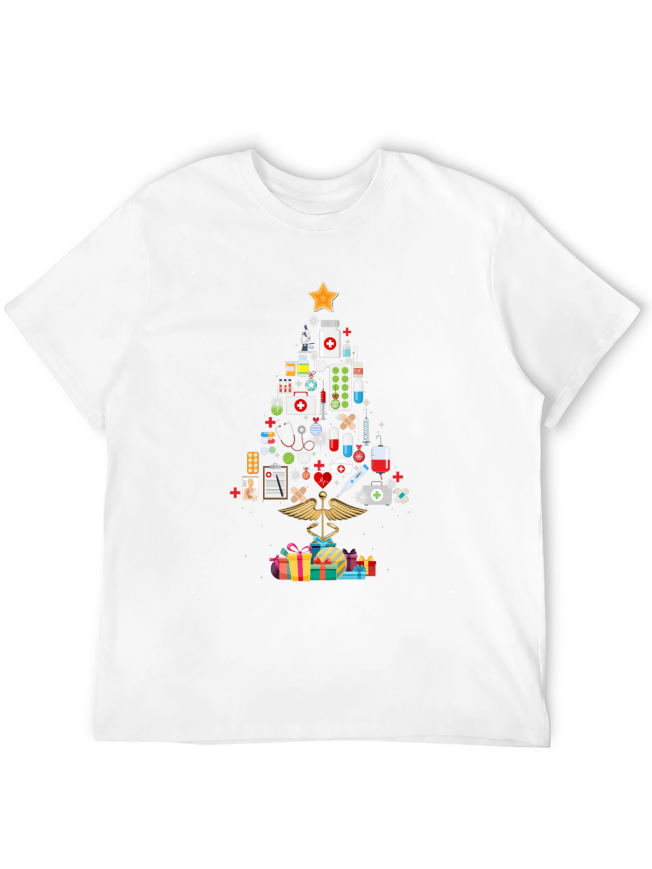 Black Medical Christmas Tree T-Shirt view 12