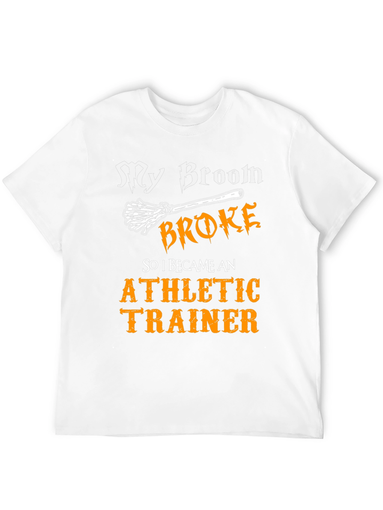 Black Funny Athletic Trainer T-Shirt: My Broom Broke! view 12