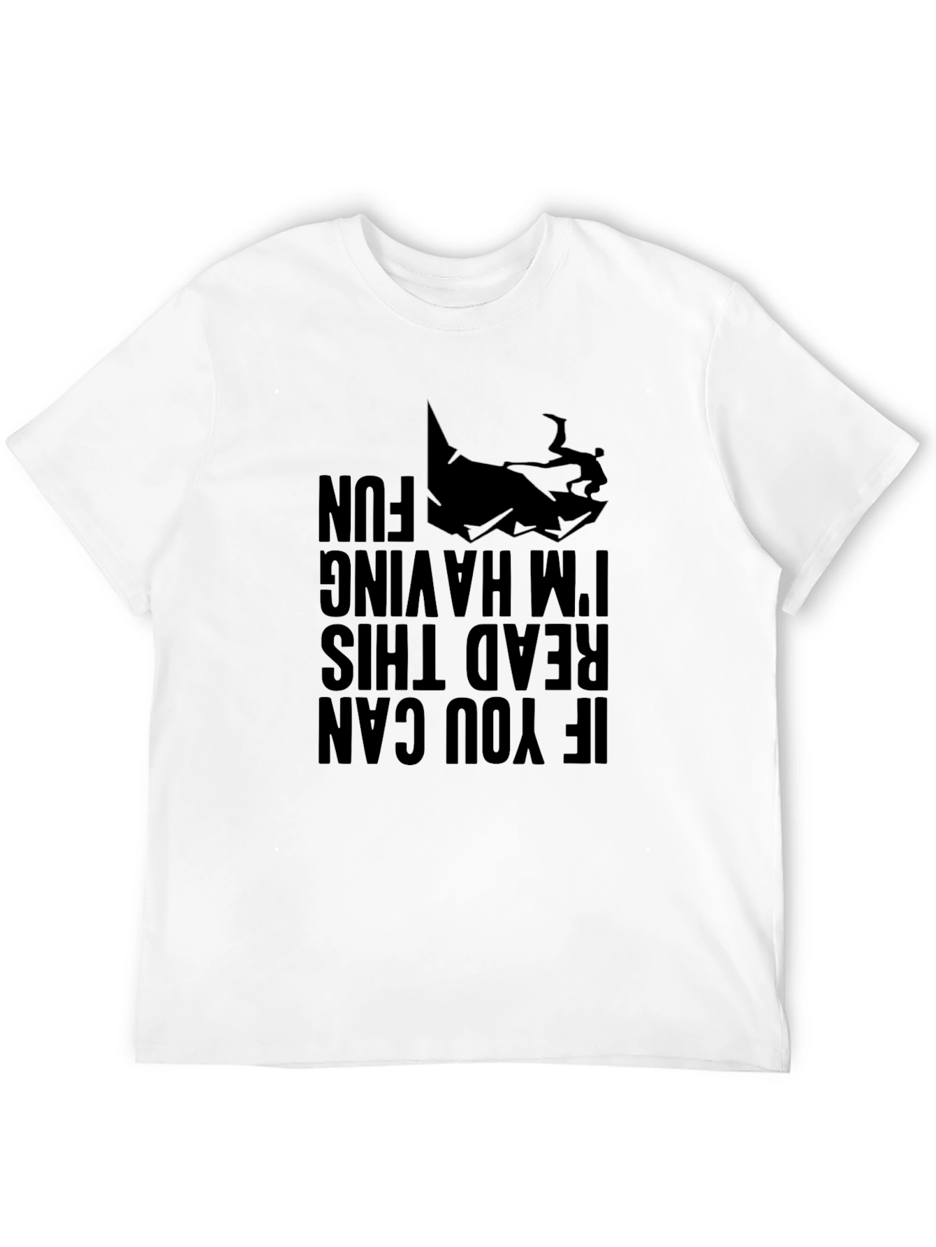 Black Funny Upside Down Graphic Tee - If You Can Read This T-Shirt view 12