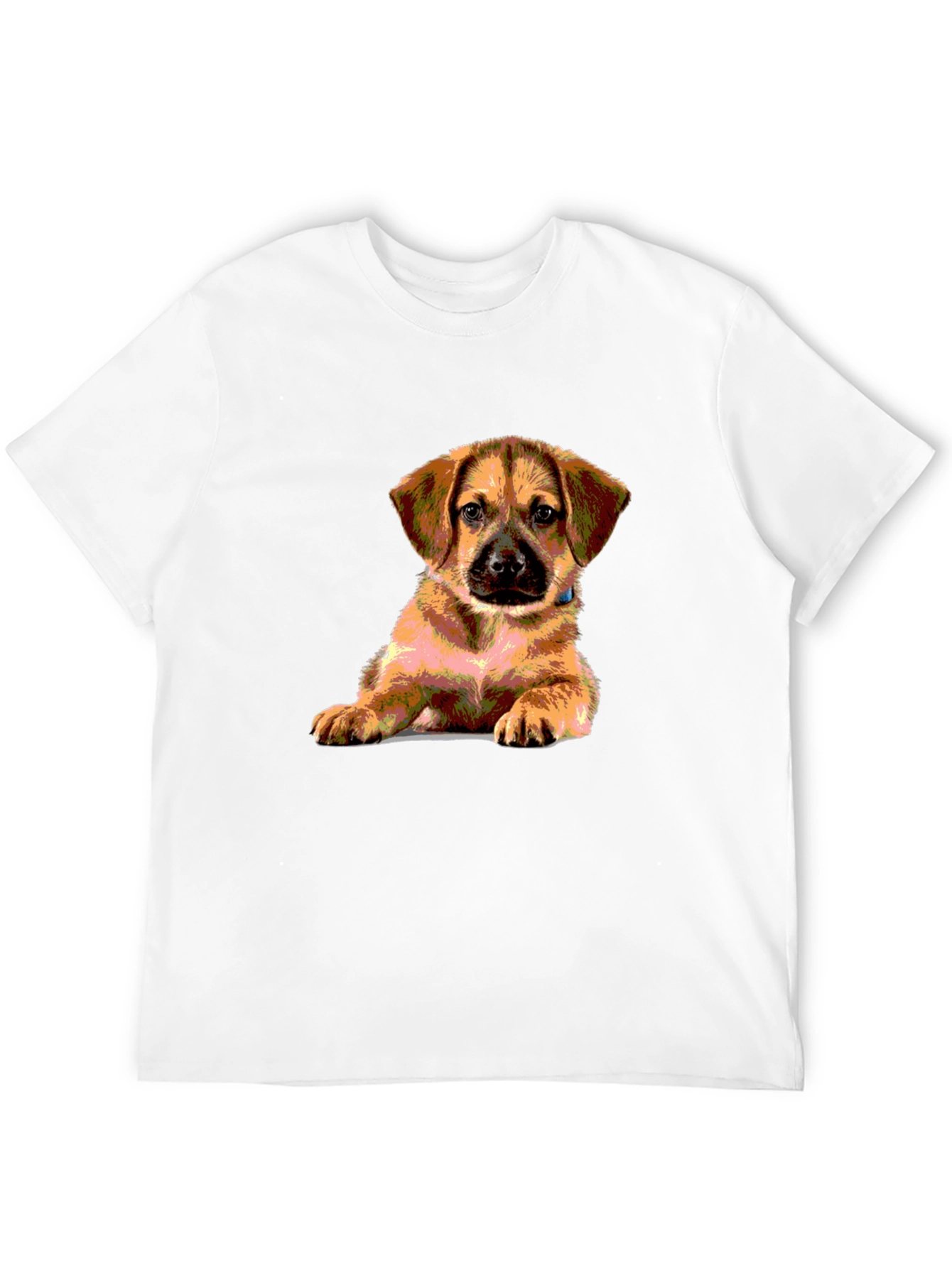 Black Puppy Print Black T-Shirt - Cute Dog Lover Tee view 12