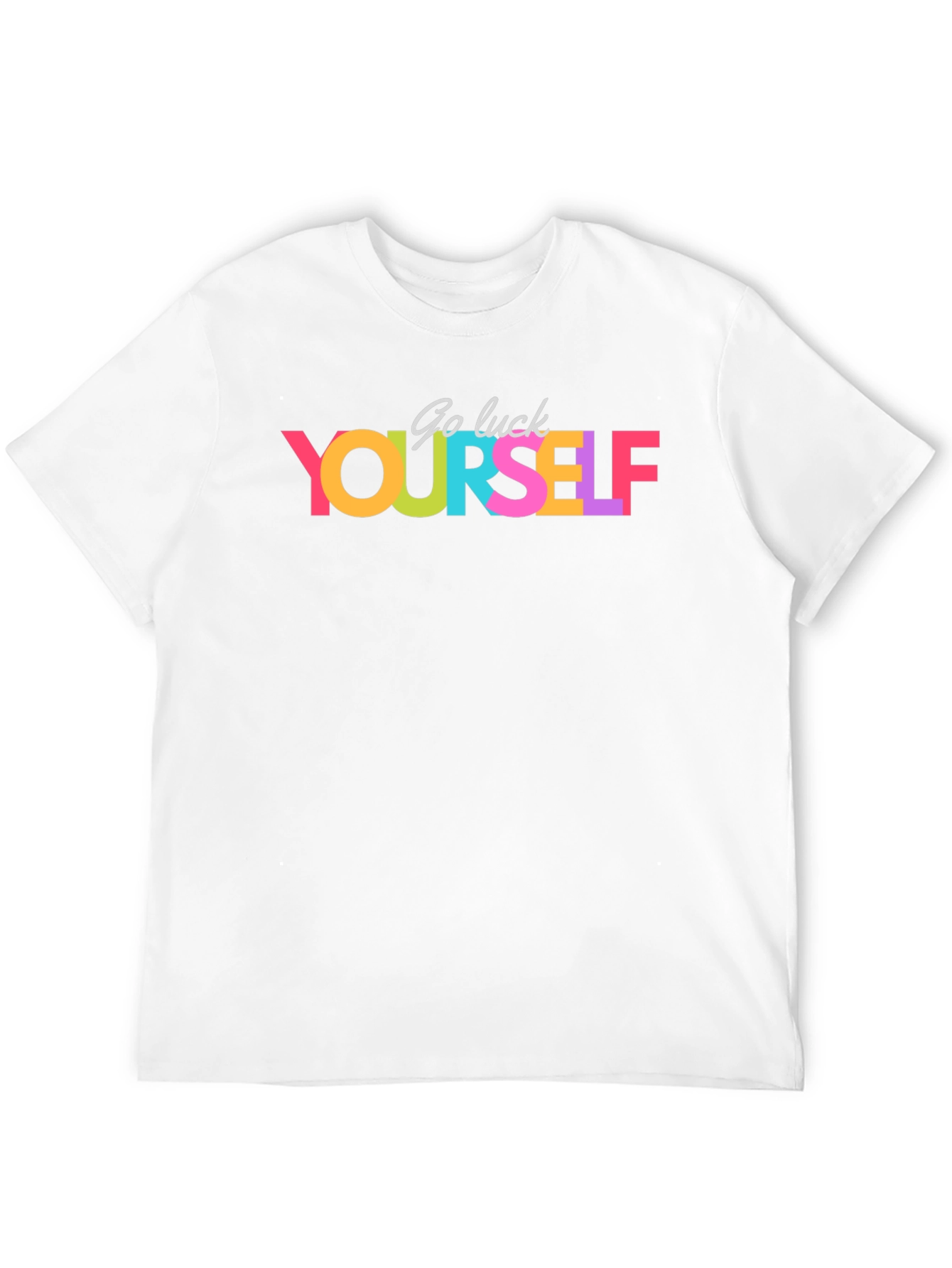 Black Go Luck Yourself Colorful Graphic T-Shirt view 12
