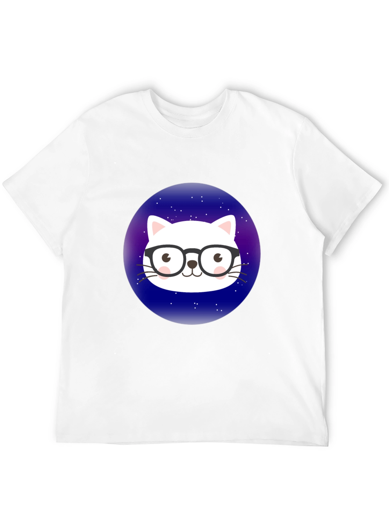 Black Cool Cat in Space T-Shirt view 12