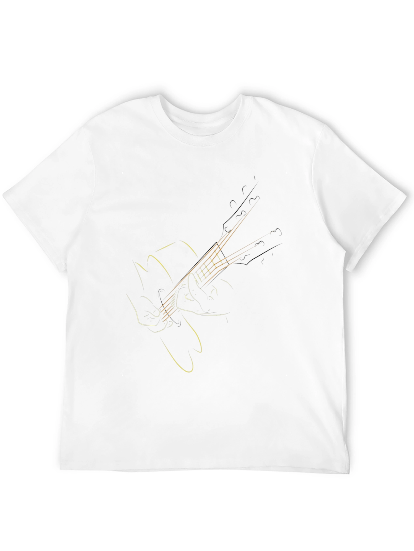 Black Guitar Outline Graphic Tee - Stylish Musician T-Shirt view 12