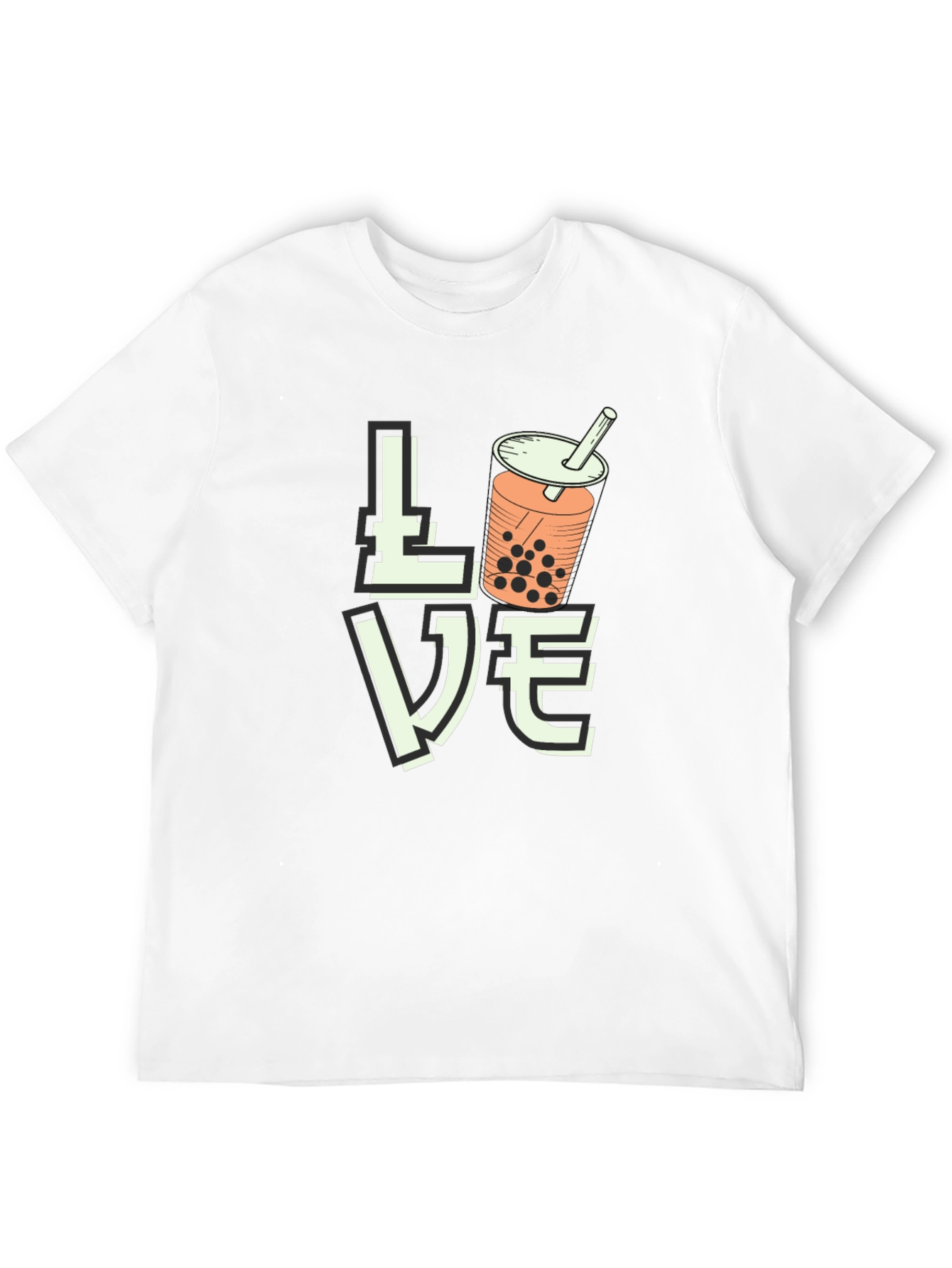 Black Love Bubble Tea Graphic T-Shirt - Black view 12