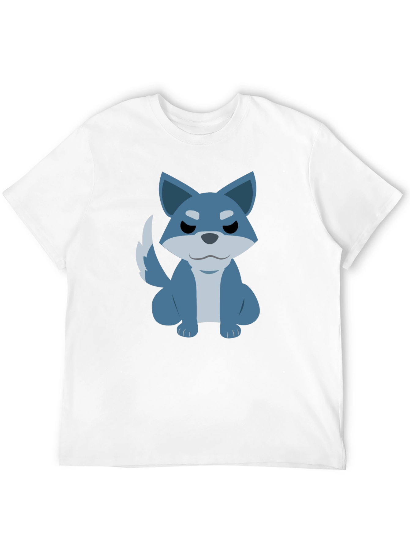 Black Cartoon Wolf Graphic Tee - Casual Black T-Shirt view 12