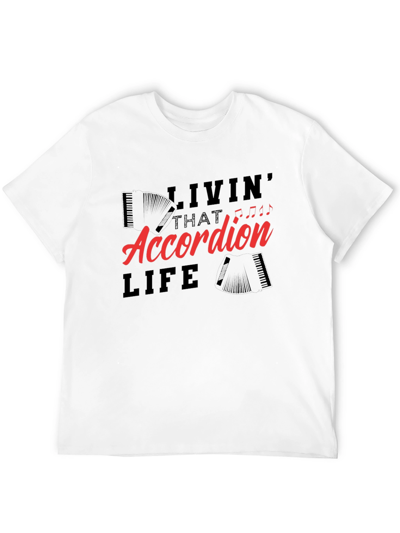 Black Accordion Life T-Shirt - Musician Tee view 12