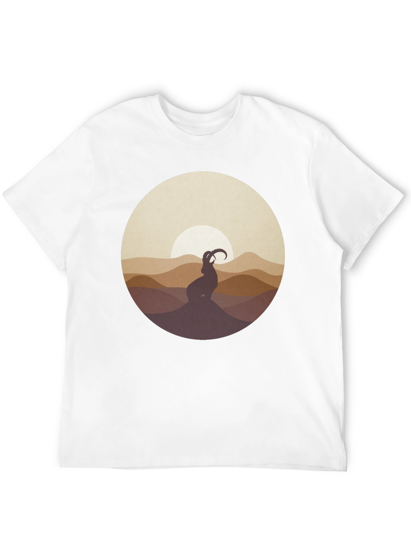 Black Mountain Goat Silhouette T-Shirt - Black view 12