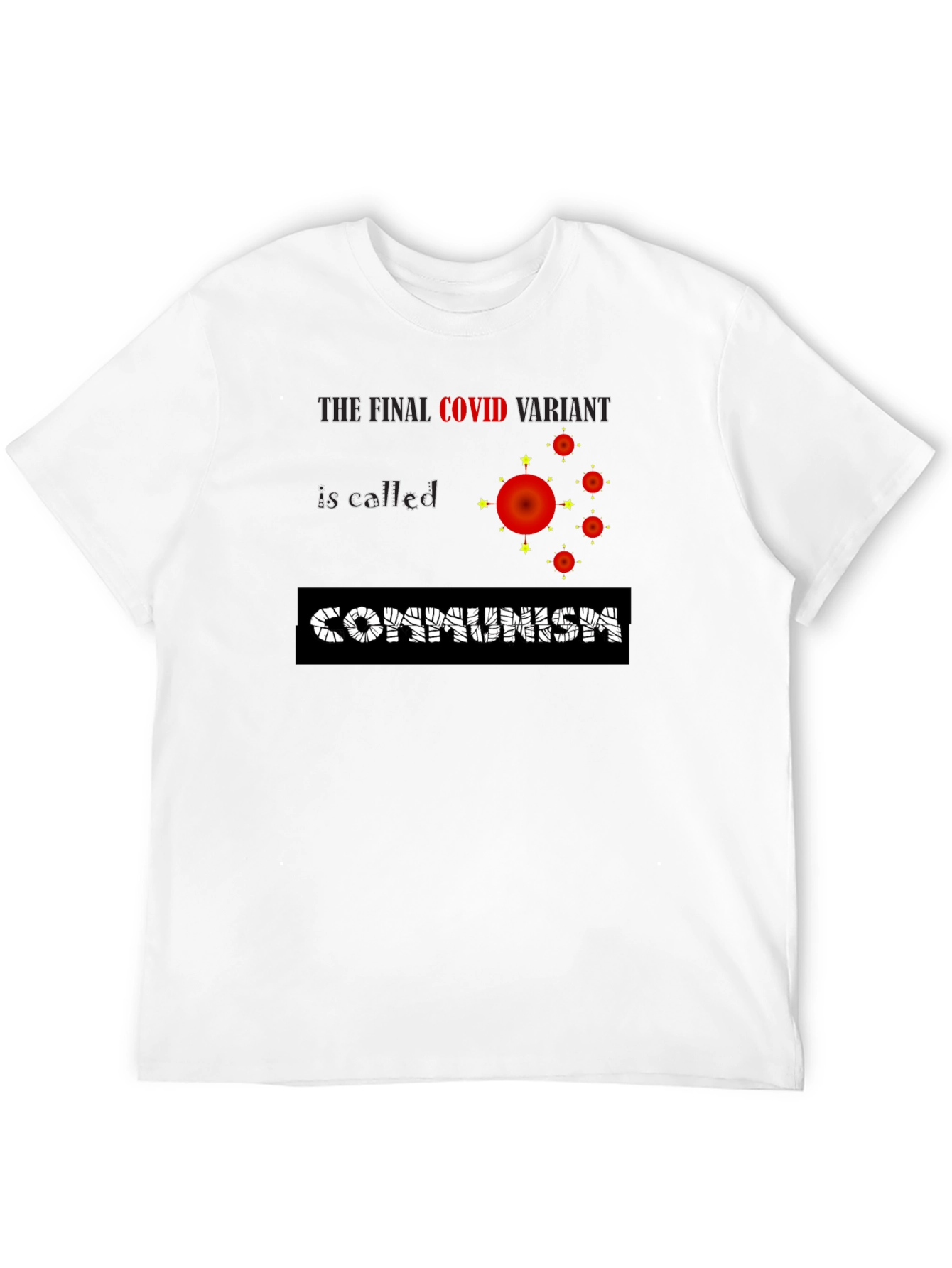 Black COVID Communism Black Graphic Tee view 12