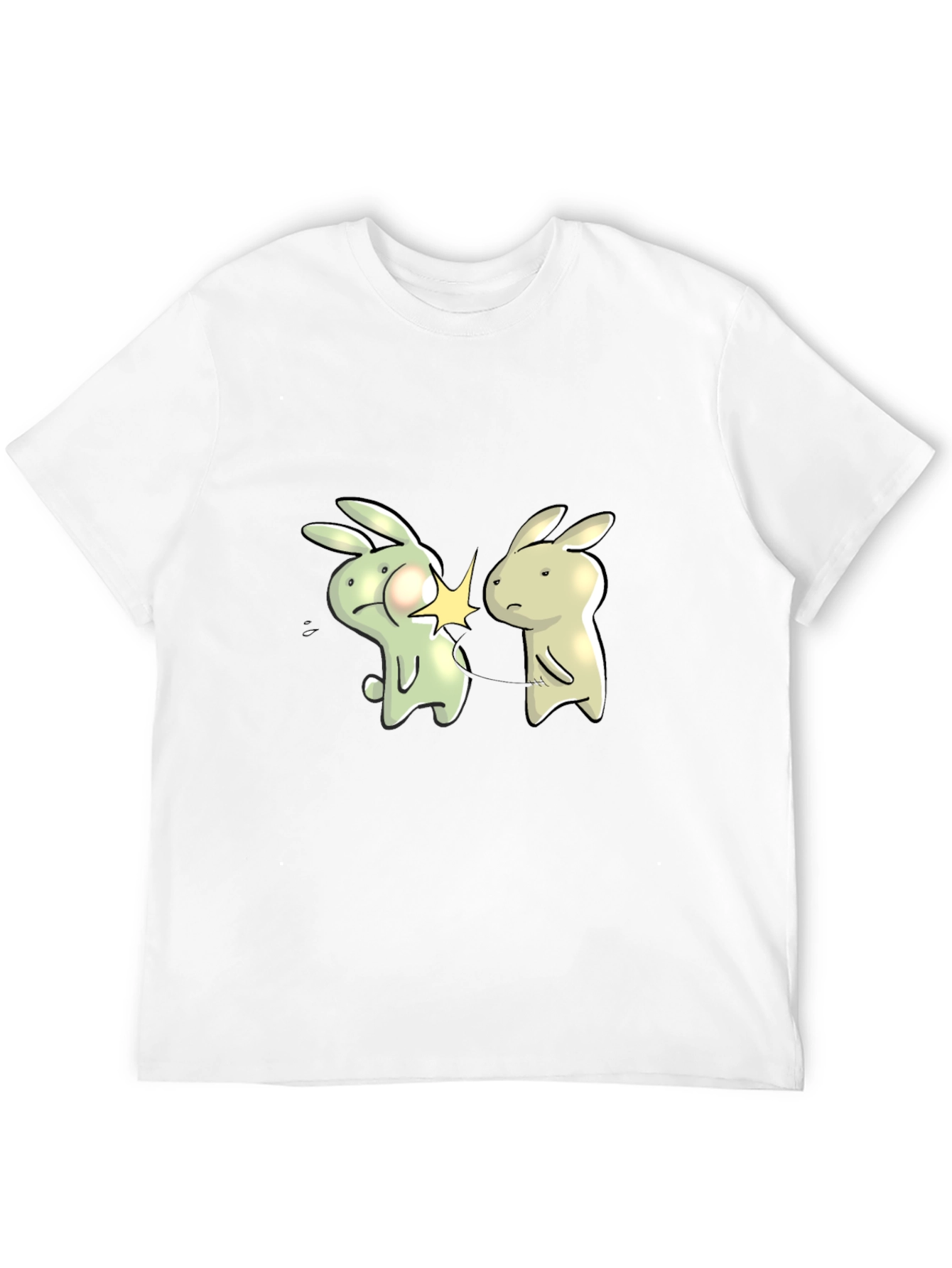 Black Funny Bunny Slap T-Shirt - Black Cotton Tee view 12