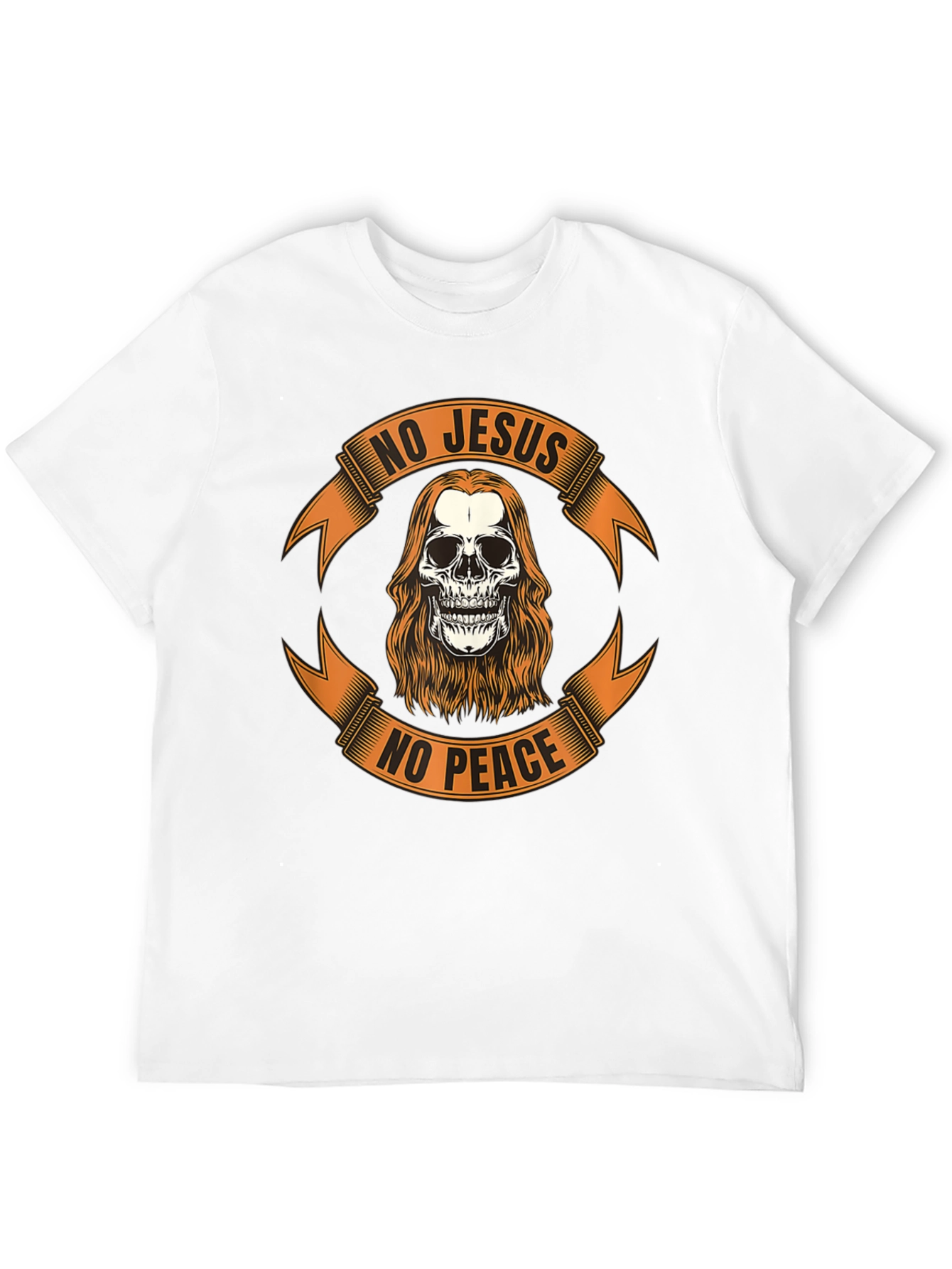Black No Jesus No Peace Skull Graphic Tee - Black view 12