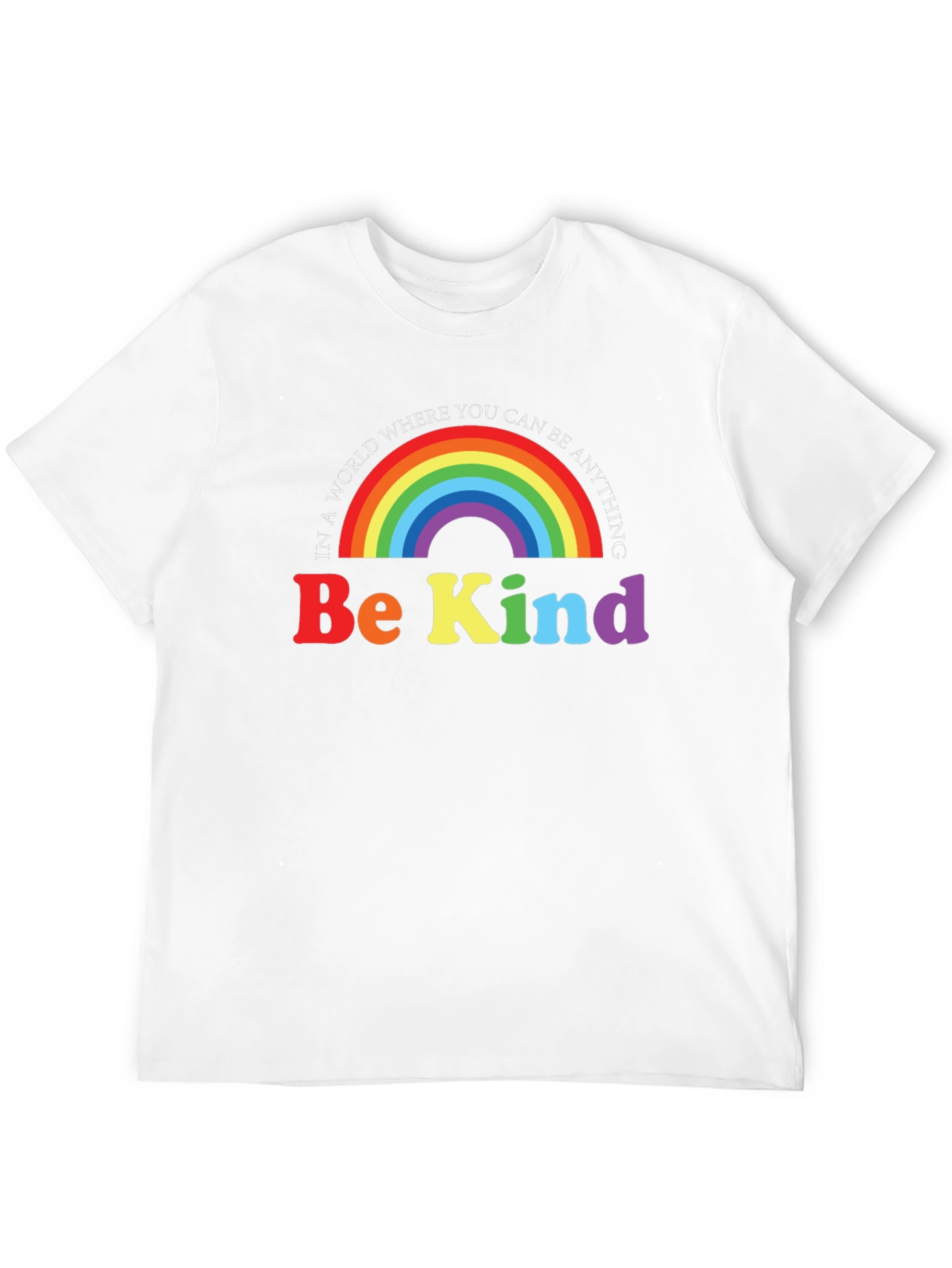 Black Be Kind Rainbow Graphic Tee view 12
