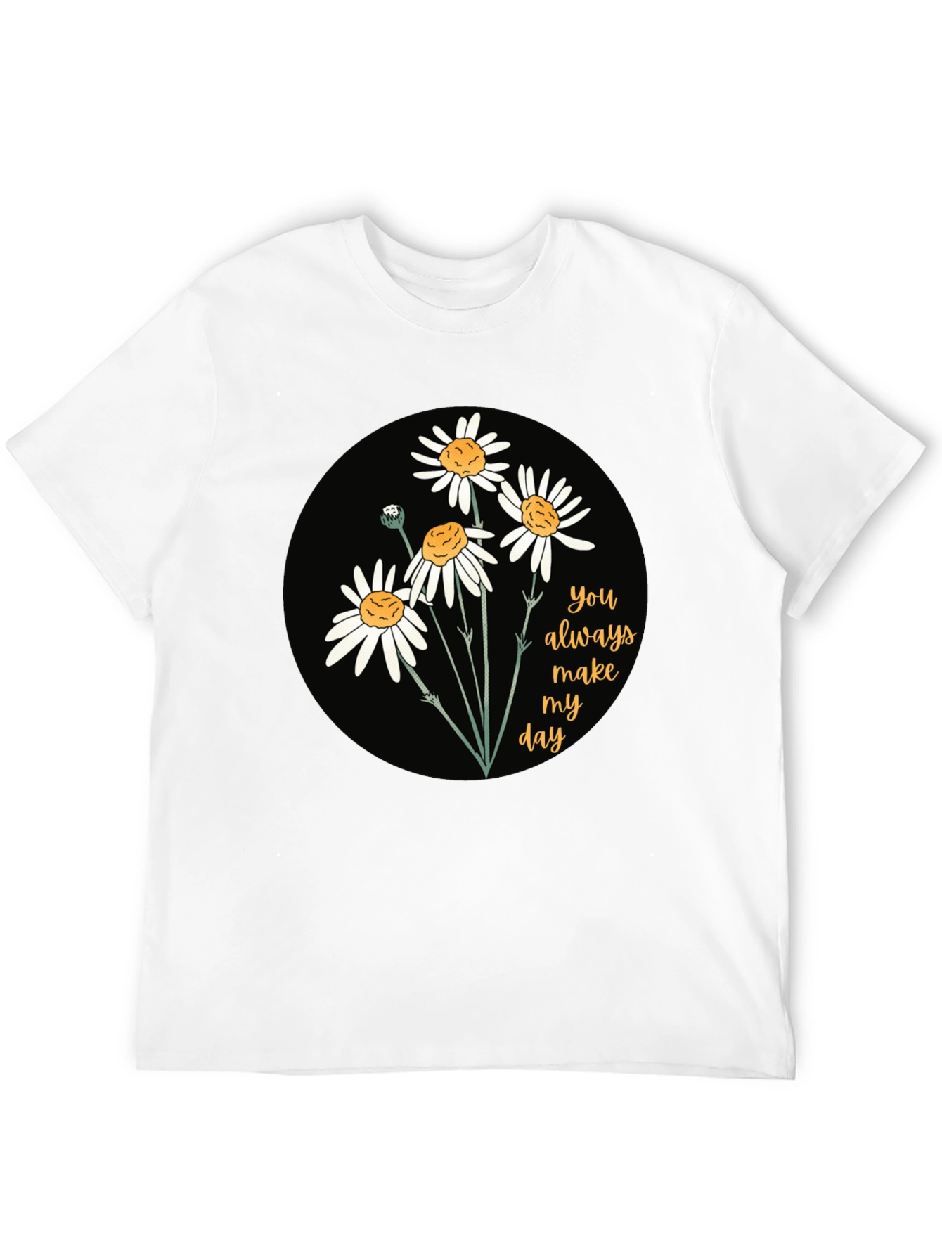Black Floral Daisy T-Shirt: You Always Make My Day! view 12