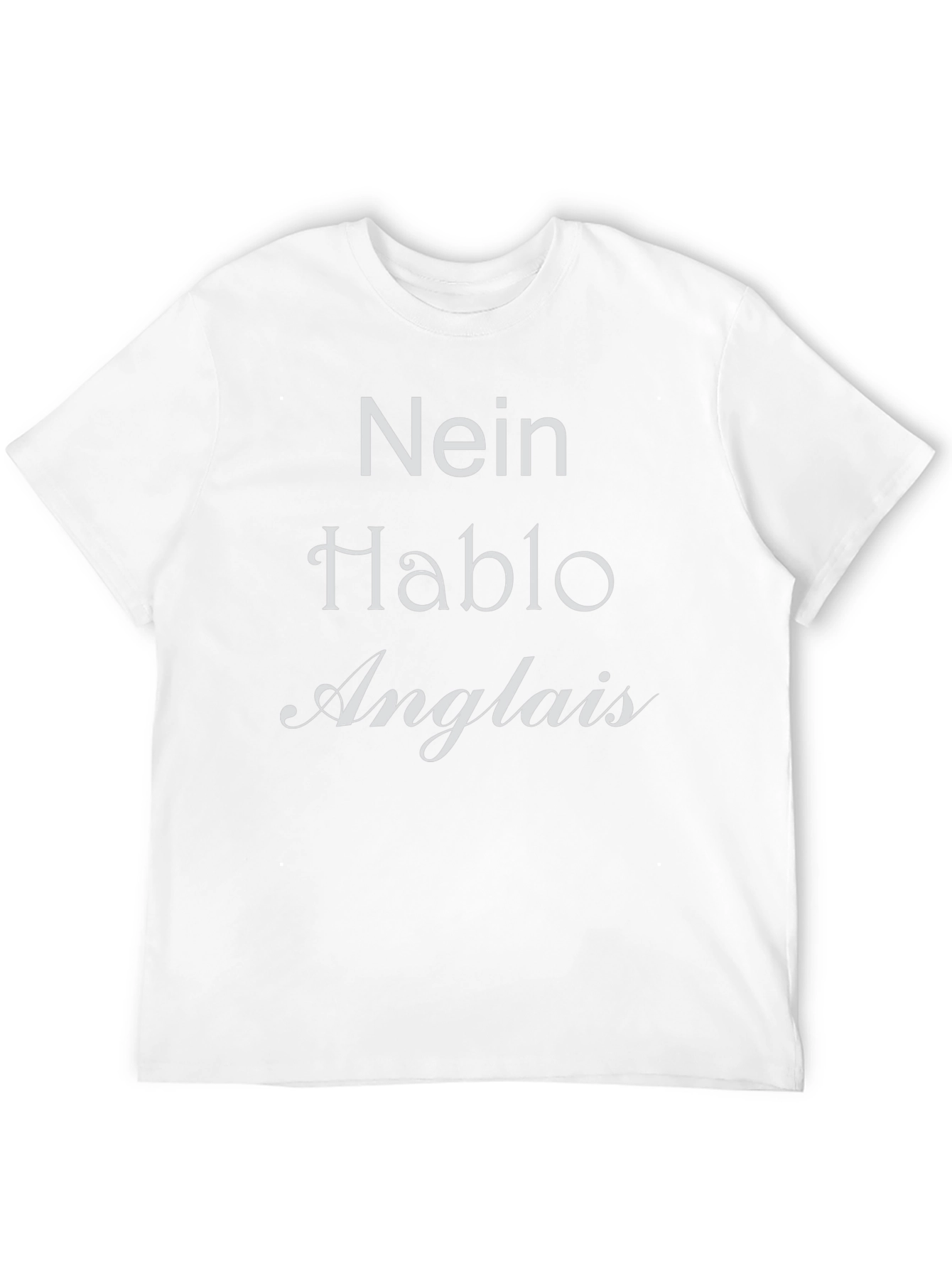 Black Nein Hablo Anglais Black T-Shirt Novelty  view 12