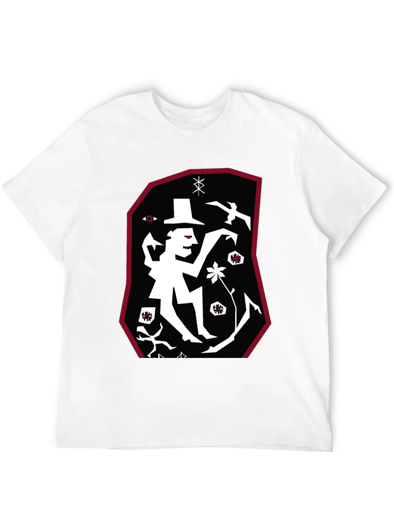 Black Unique Graphic Print T-Shirt - Eye-Catching Design view 12