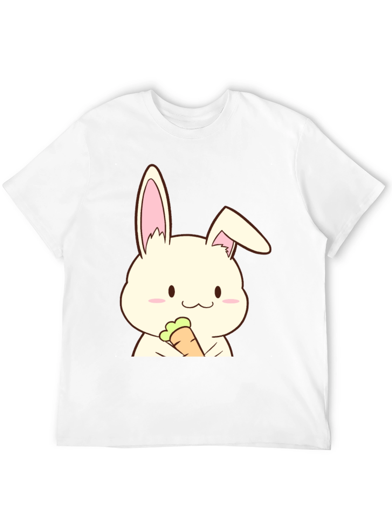 Black Cute Rabbit Holding Carrot Graphic T-Shirt view 12