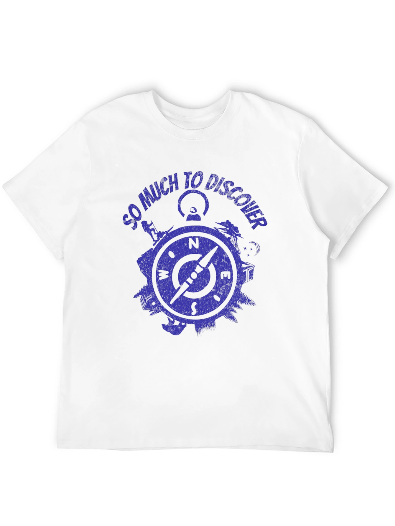 Black Discover Compass Graphic Men's Black T-Shirt view 12