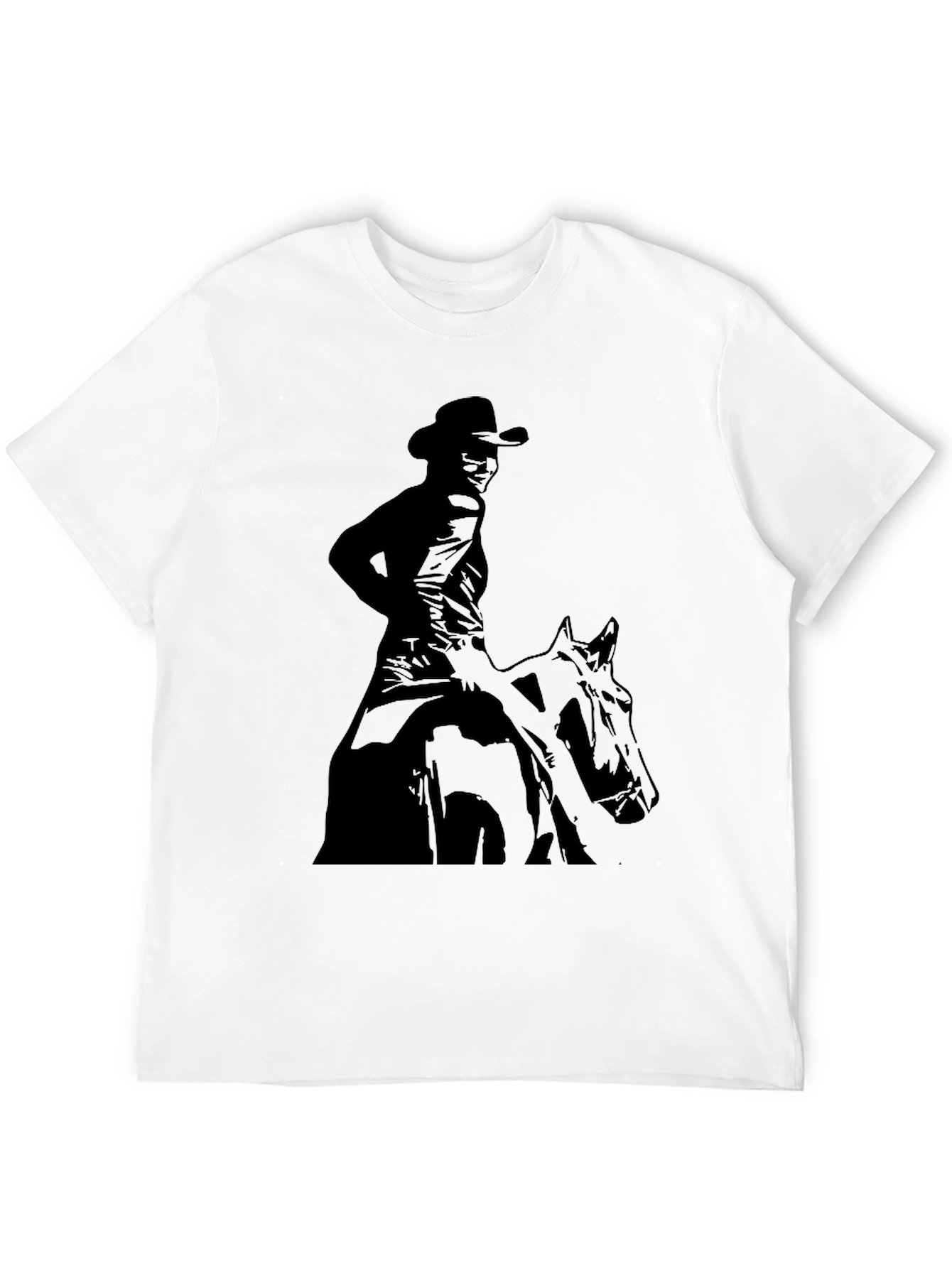Black Cowboy Rider Graphic Black T-Shirt view 12