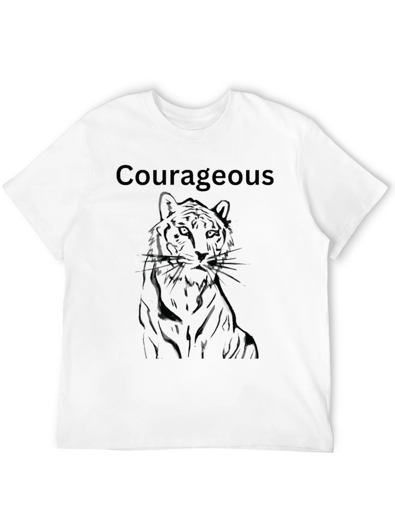 Black Courageous Tiger Graphic T-Shirt - Mens Black Tee view 12