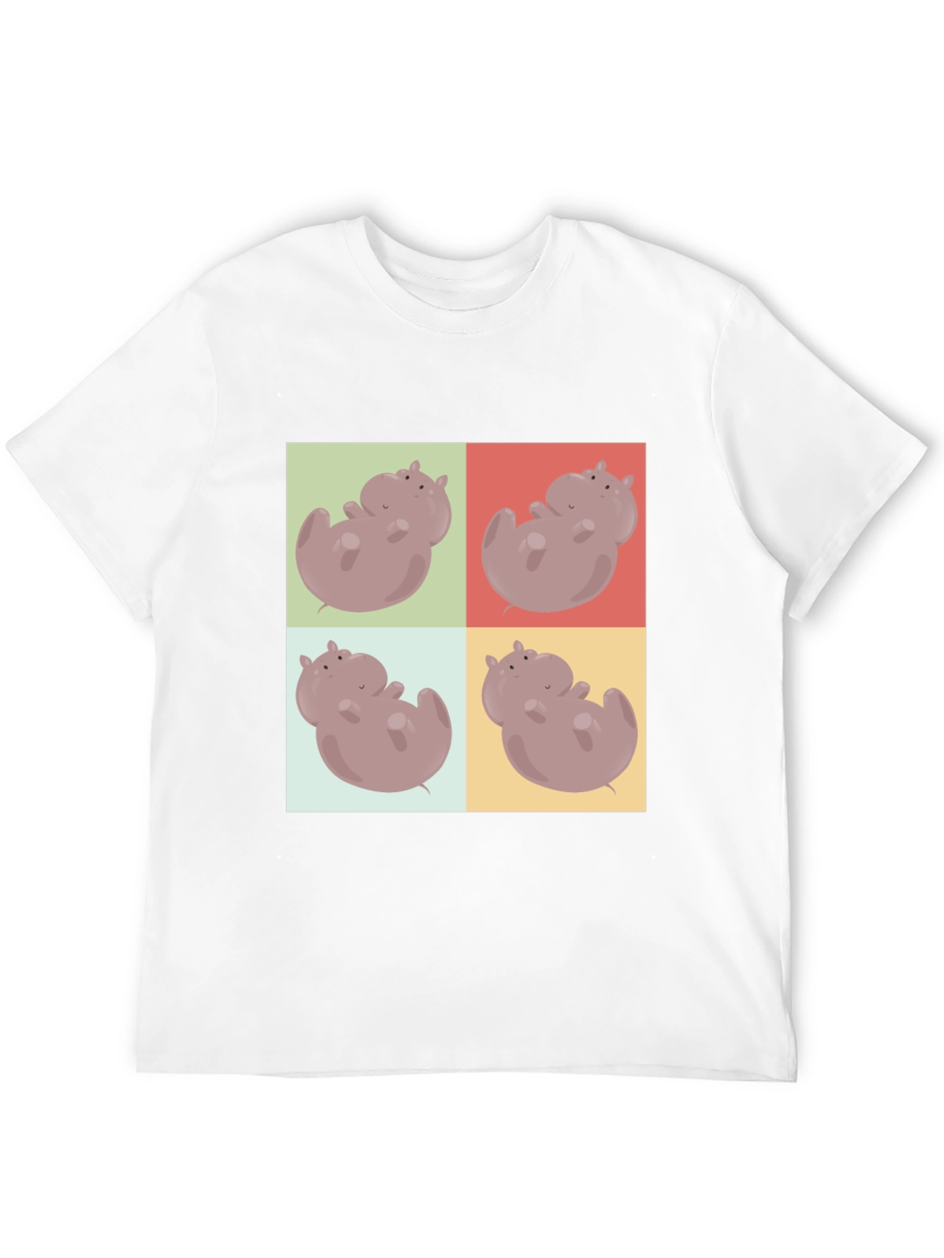 Black Hippo Pop Art Black T-Shirt view 12