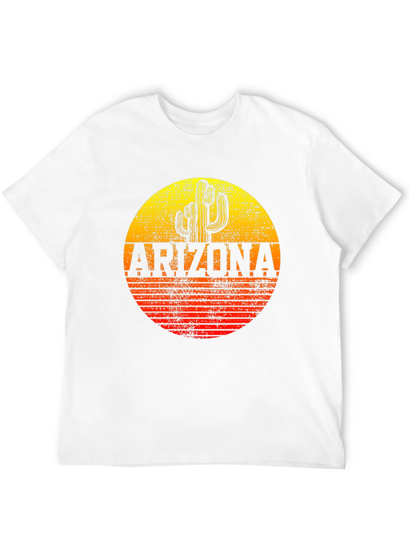 Black Arizona Cactus Graphic T-Shirt - Retro Sunset Design view 12