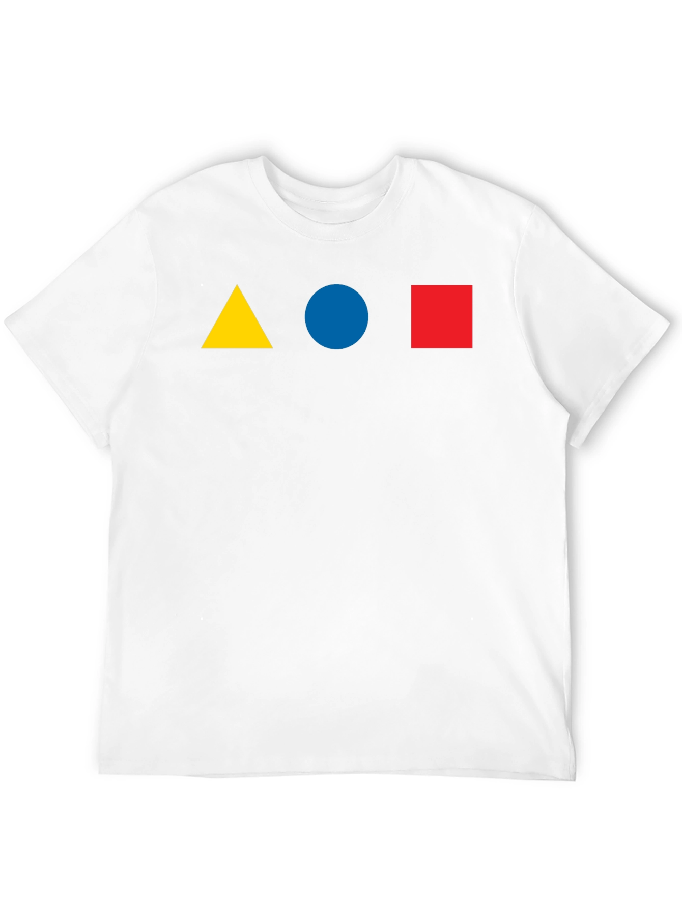 Black Geometric Shapes T-Shirt - Triangle, Circle, Square Design view 12