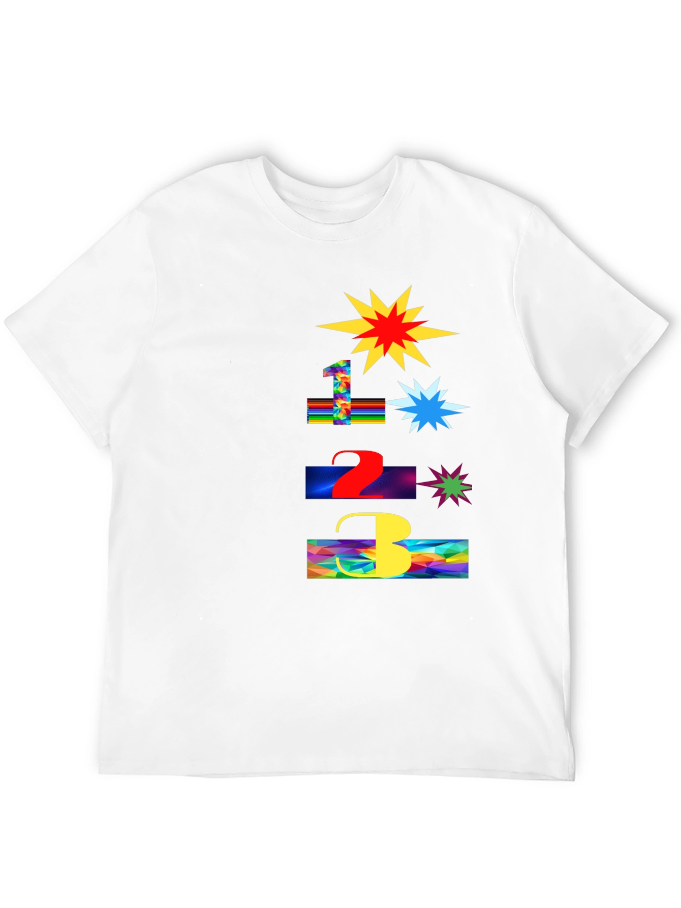 Black Fun Number Blast T-Shirt - Colorful Graphic Tee view 12