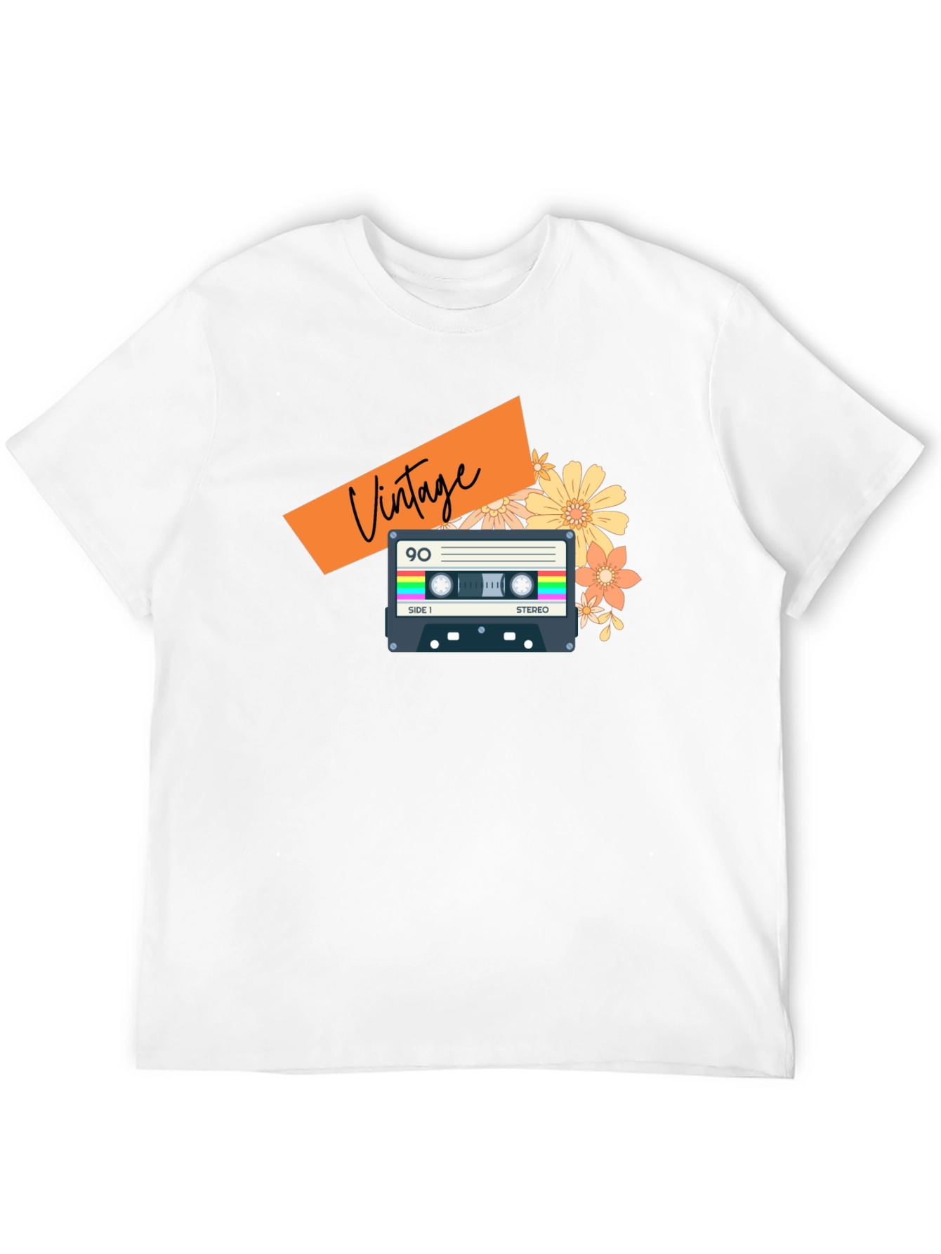 Black Vintage Cassette Tape Graphic Tee - Retro 90s Style view 12