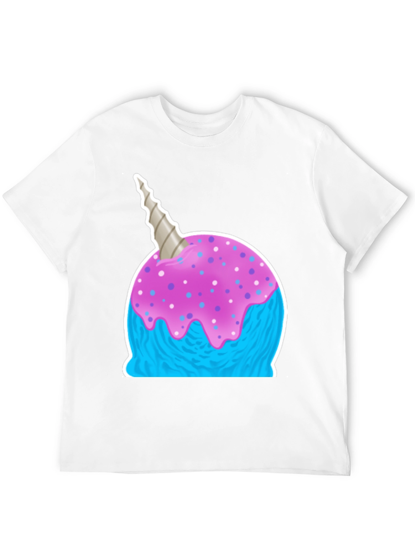 Black Narwhal Ice Cream Graphic Tee - Fun Novelty Shirt view 12
