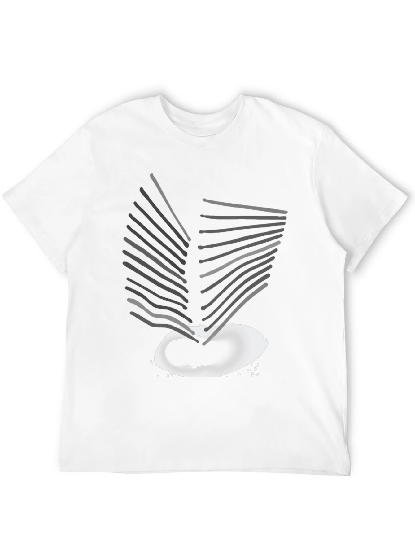 Black Abstract Graphic Print Tee - Modern Art Shirt view 12