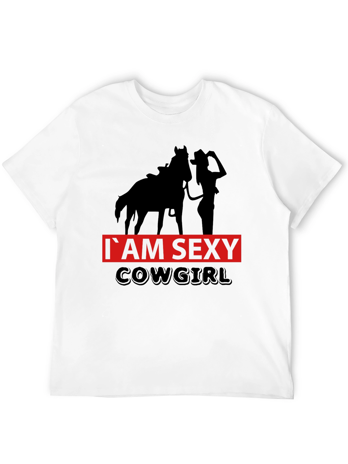 Black I'm Sexy Cowgirl Graphic Tee - Black Unisex T-Shirt view 12