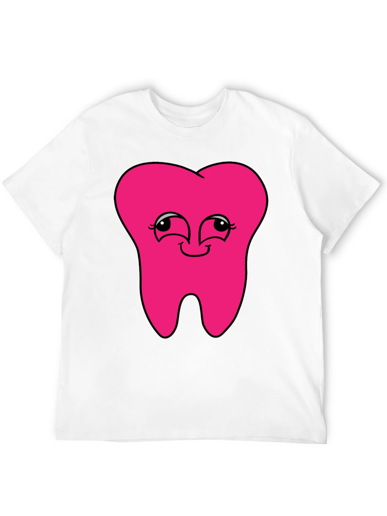 Black Funny Pink Tooth Graphic T-Shirt view 12