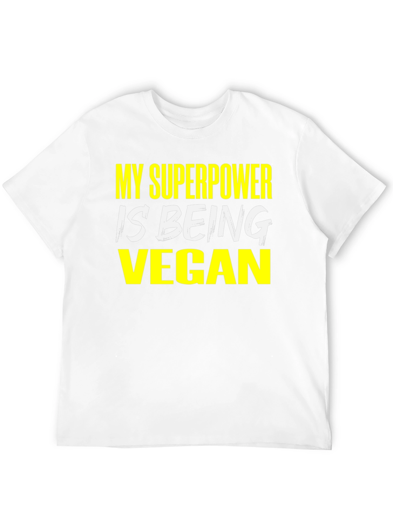 Black Vegan Superpower T-Shirt - Black Graphic Tee view 12