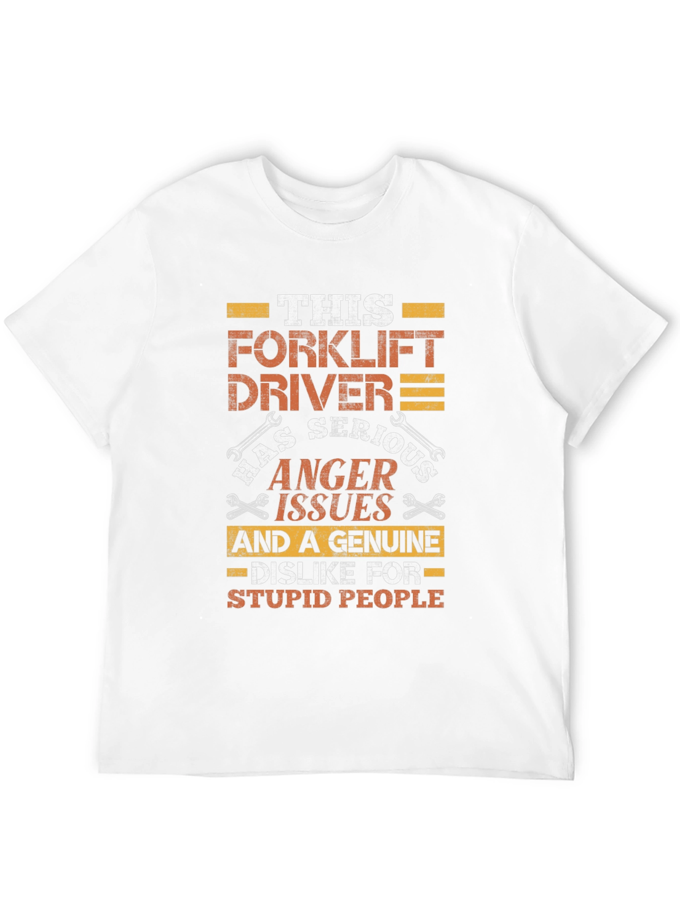 Black Forklift Driver Anger Issues Funny T-Shirt view 12