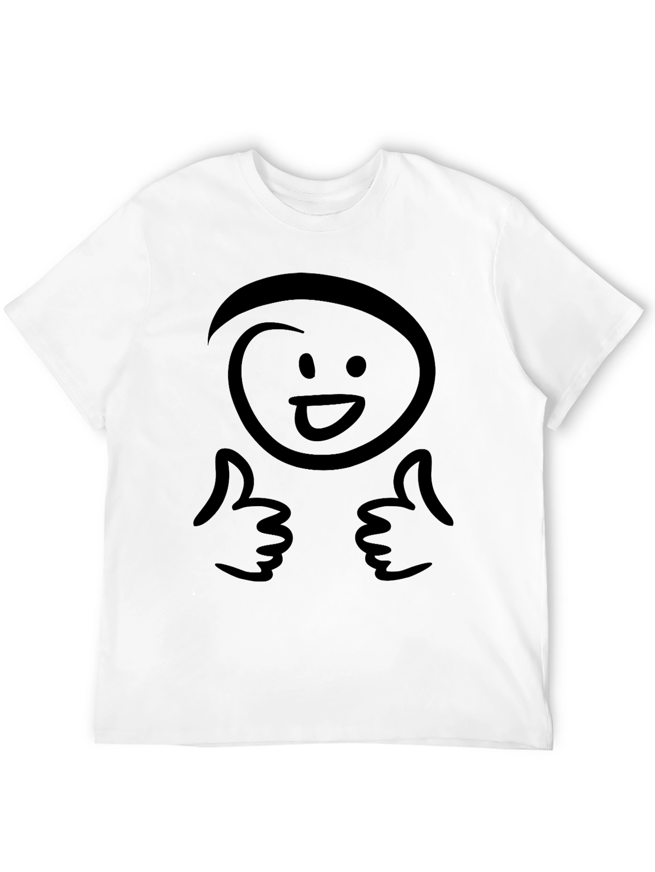 Black Funny Smiley Face Thumbs Up Black T-Shirt view 12