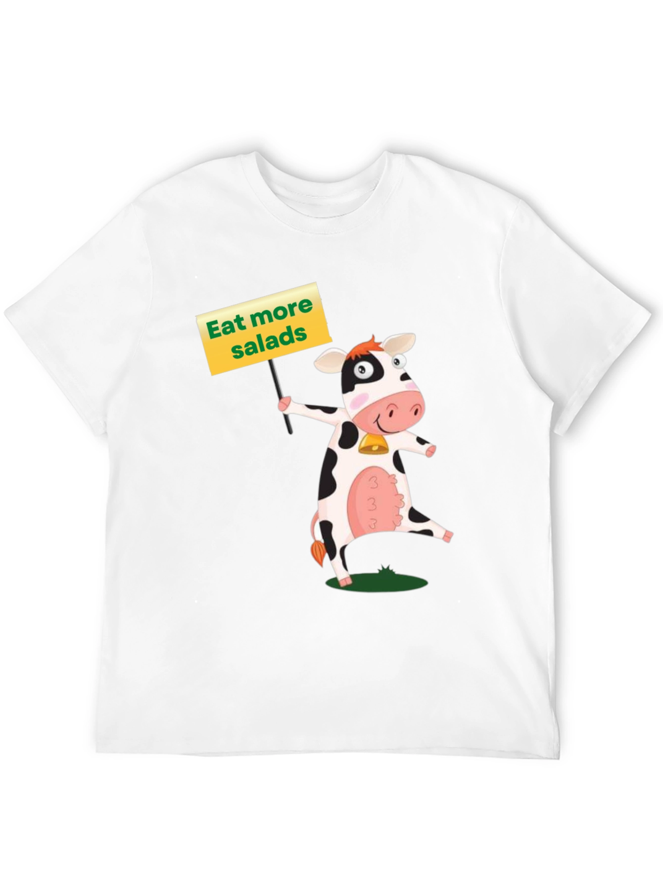 Black Eat More Salads Cow Graphic T-Shirt view 12
