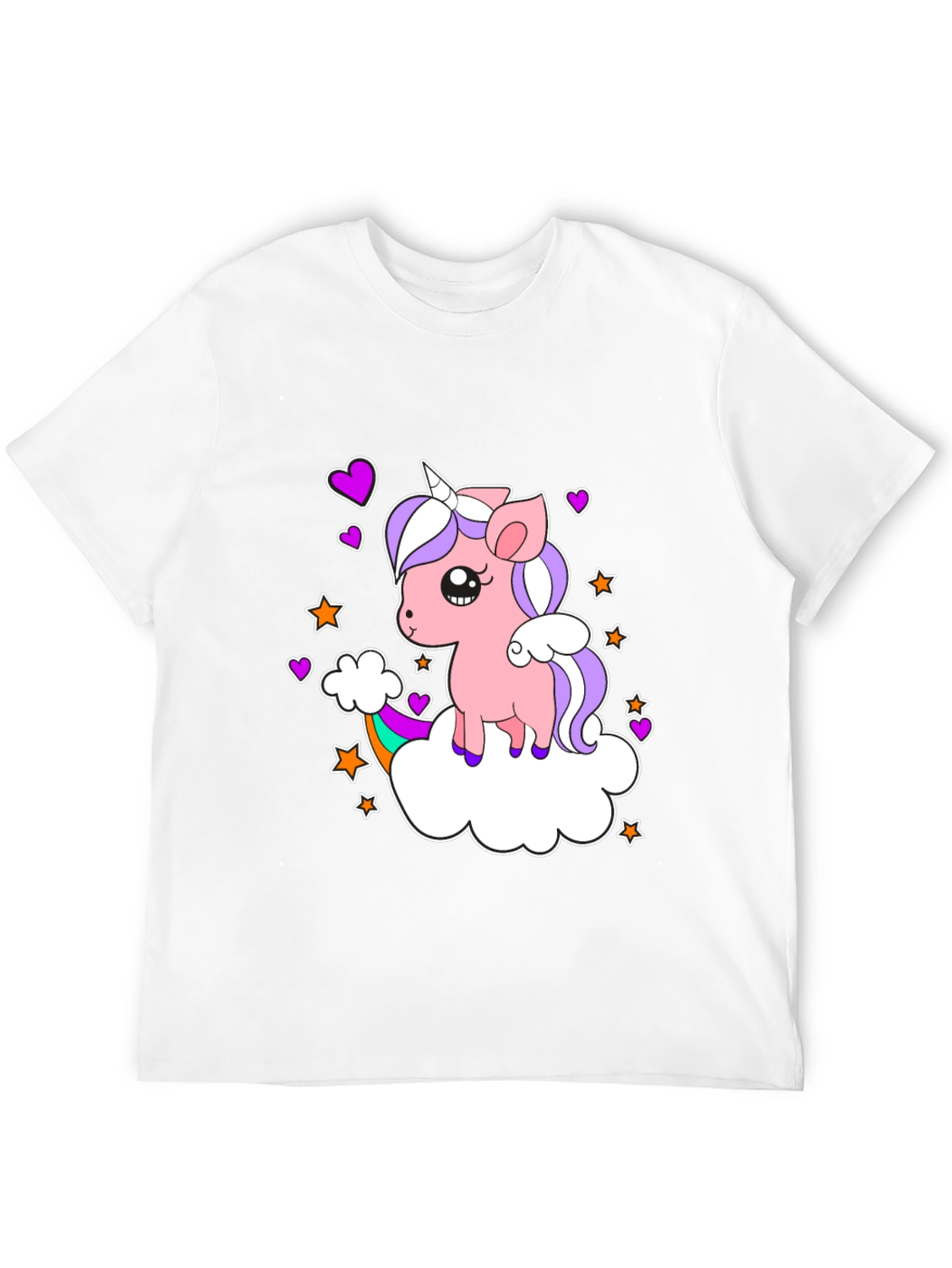 Black Cute Unicorn T-Shirt: Whimsical Rainbow Design view 12