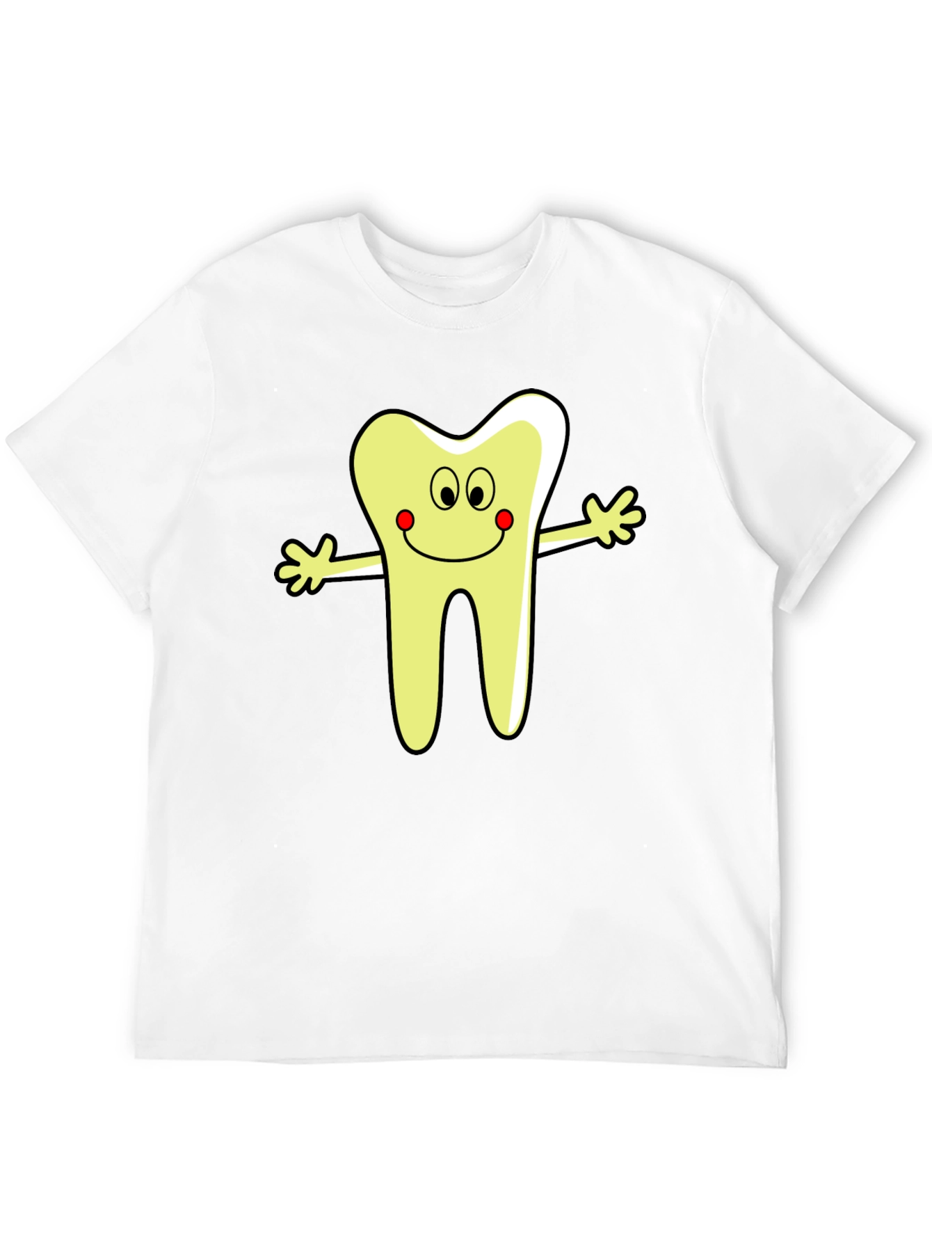 Black Cartoon Tooth Graphic T-Shirt - Black Cotton Tee view 12