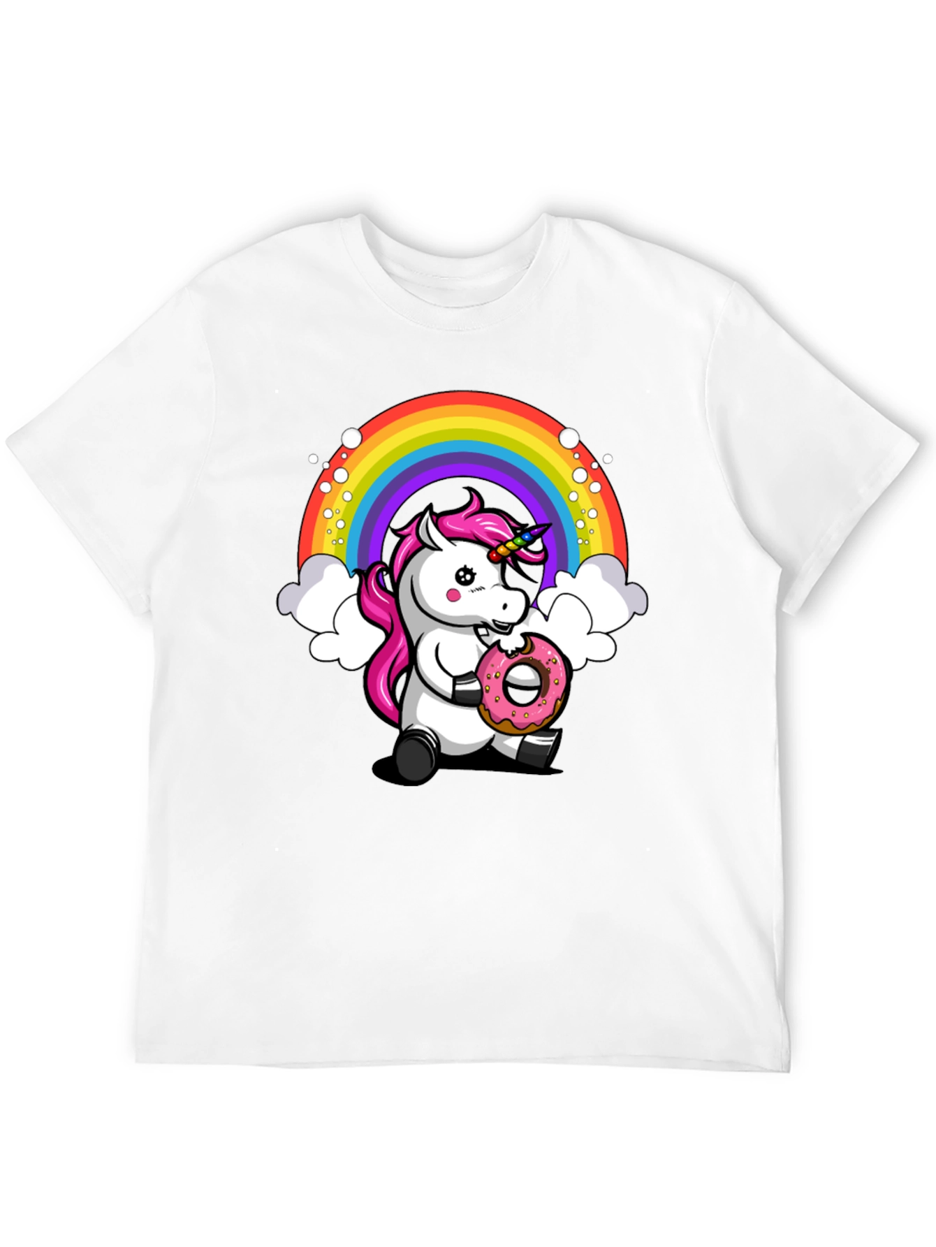 Black Unicorn Donut T-Shirt - Rainbow Graphic Tee view 12